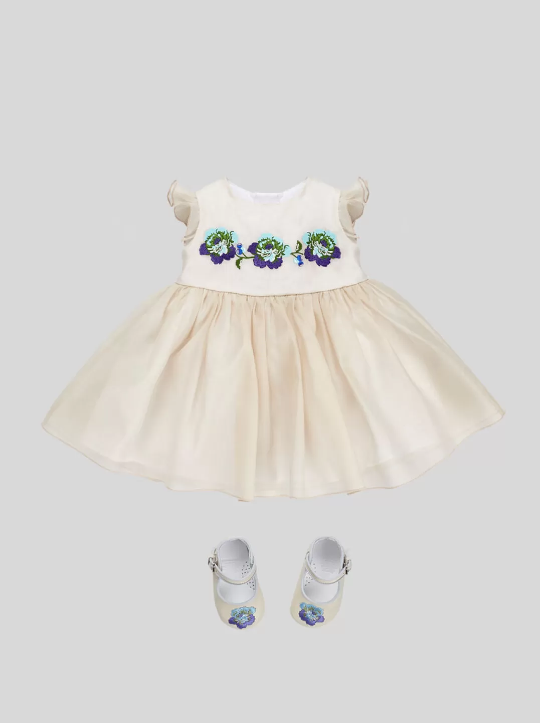 Discount BABY ORGANZA DRESS WITH FLORAL EMBROIDERY | Kids Baby Girl 1-9 months