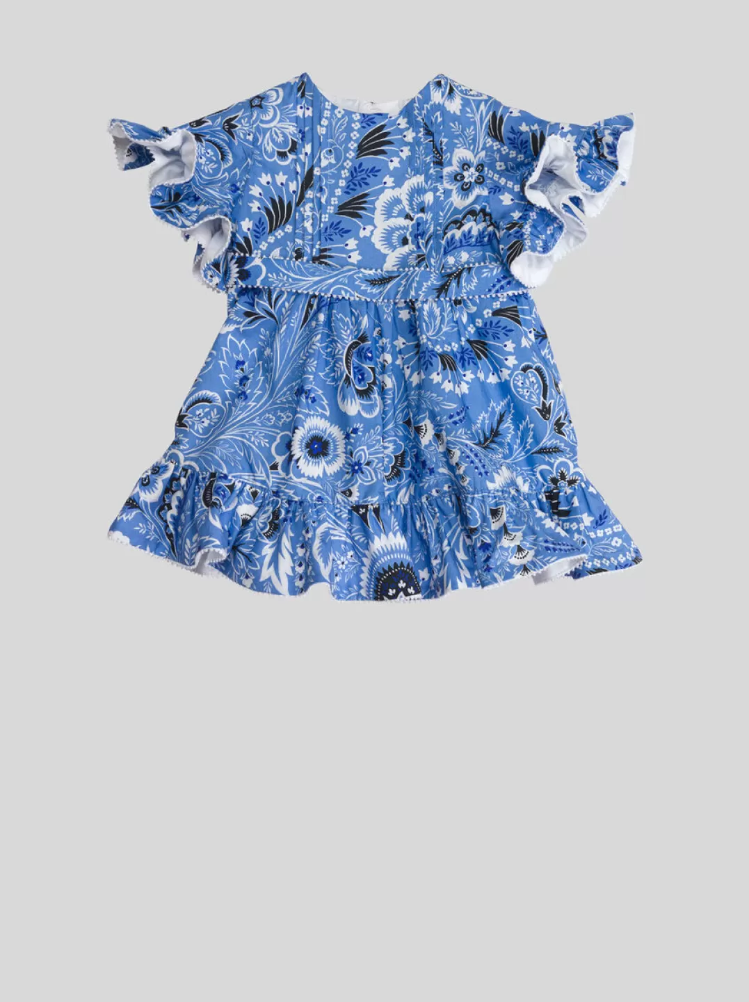 Cheap BABY SOLID-COLOUR PAISLEY DRESS WITH RUFFLE | Kids Baby Girl 12-36 months