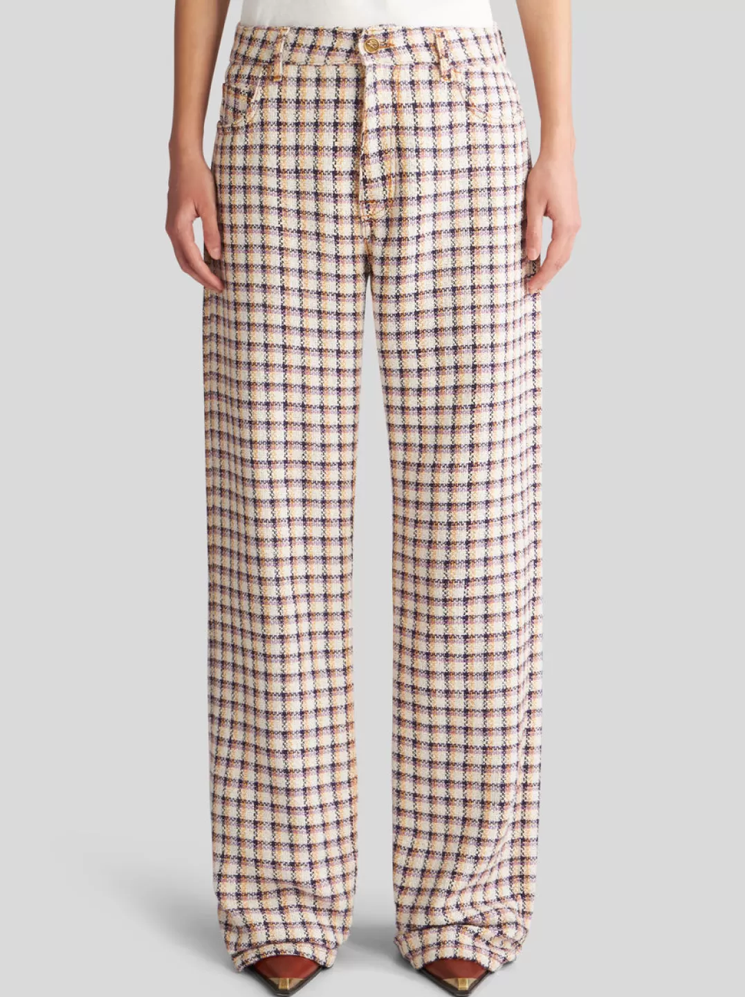 Best Sale CHECK JACQUARD TROUSERS | Women Trousers