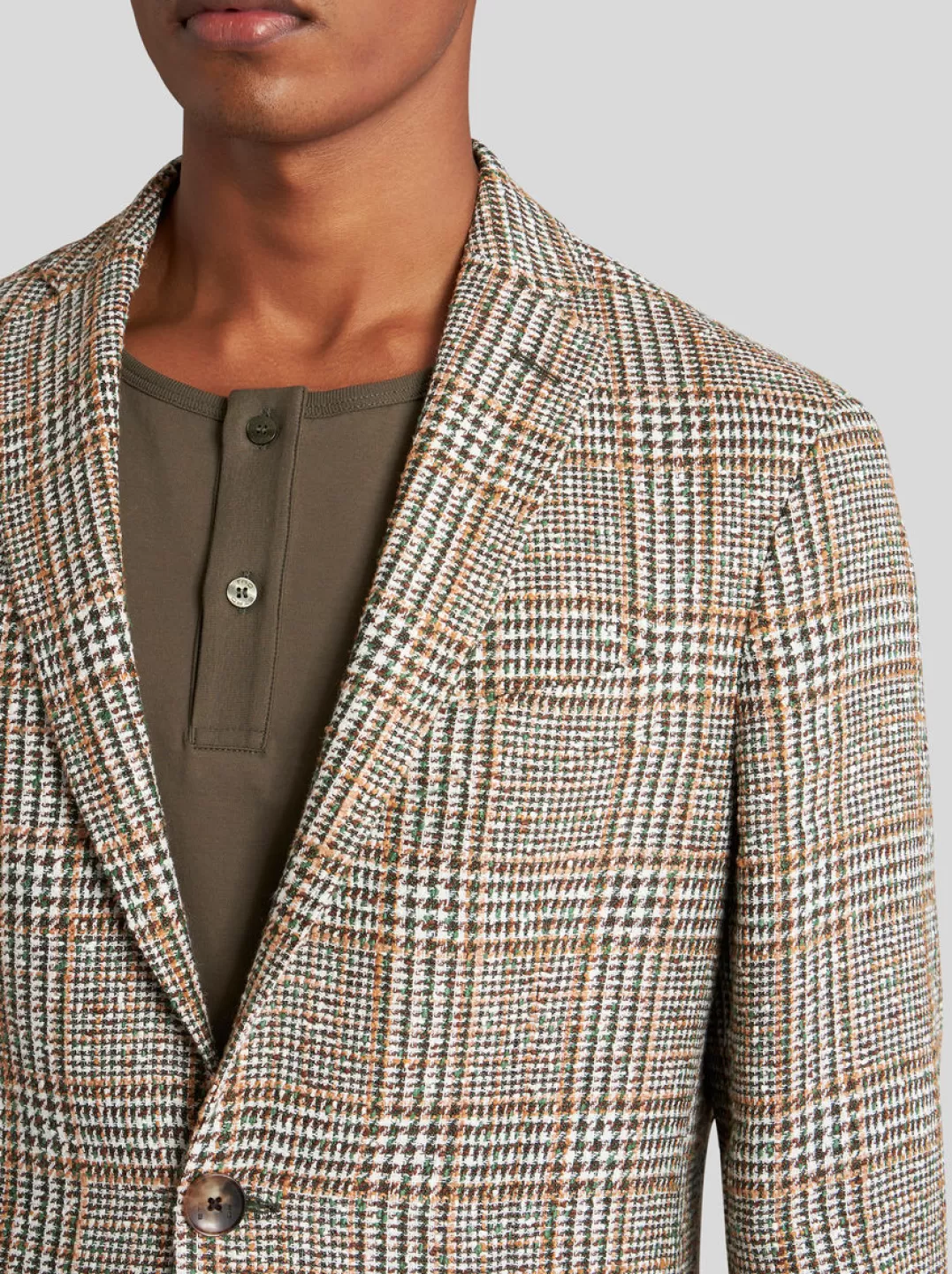 Online CHECK LINEN- AND COTTON-BLEND BLAZER | Jackets