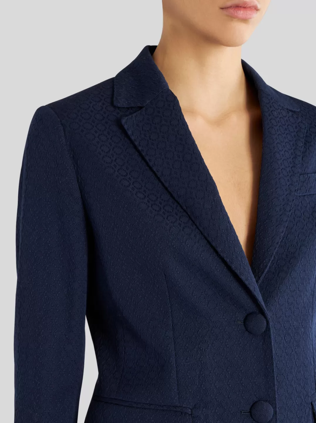 Shop Cotton Jacket With Striped Lining | Women | Blue | Women Jackets