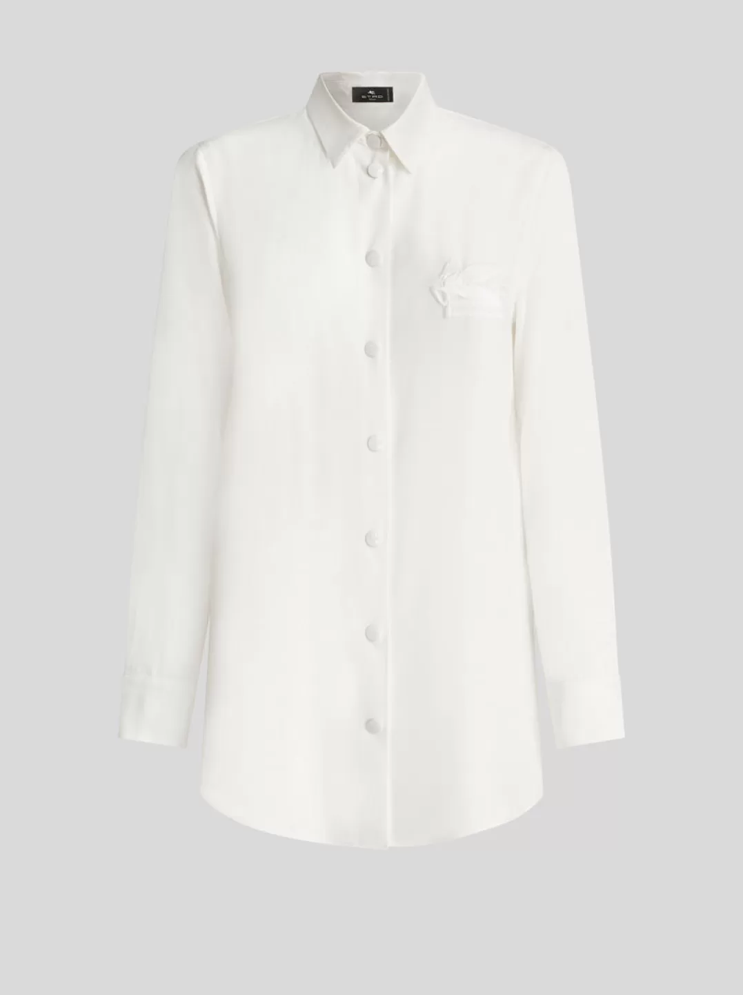 Outlet CRÊPE DE CHINE SHIRT WITH EMBROIDERED PEGASO | Women Shirts and Blouses