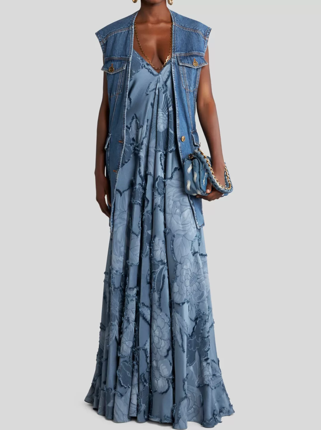 Outlet DENIM WAISTCOAT WITH BELT | Women Denim