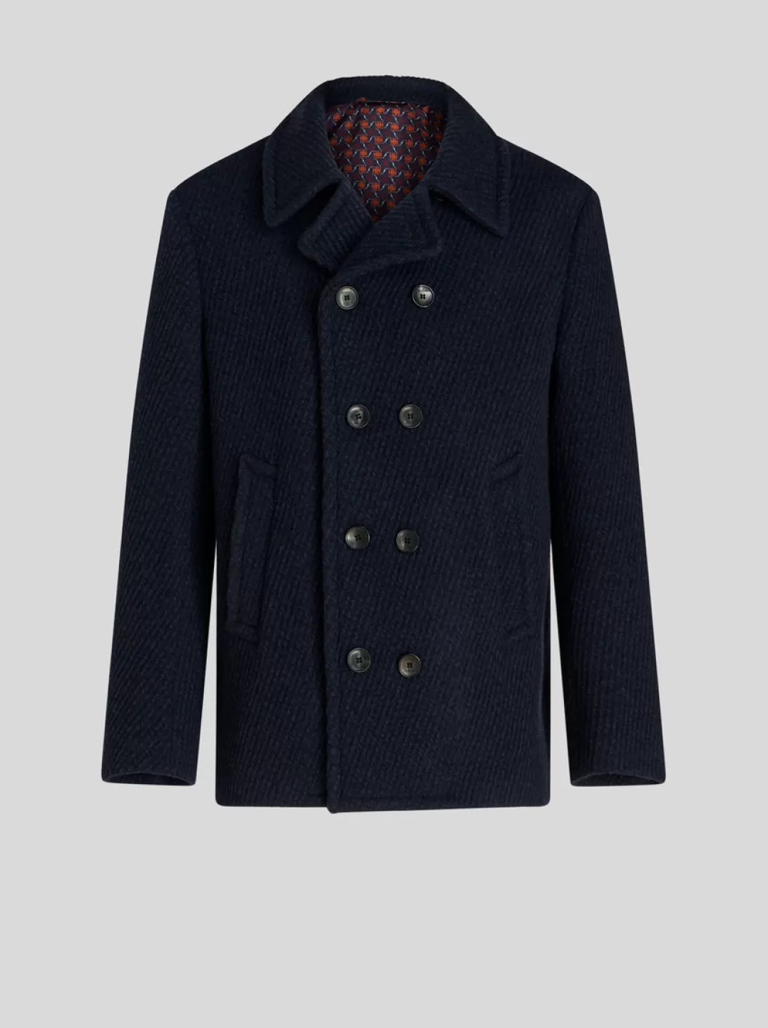 Shop Double-breasted Structured Jacket | Men | Blue | Coats and Outerwear