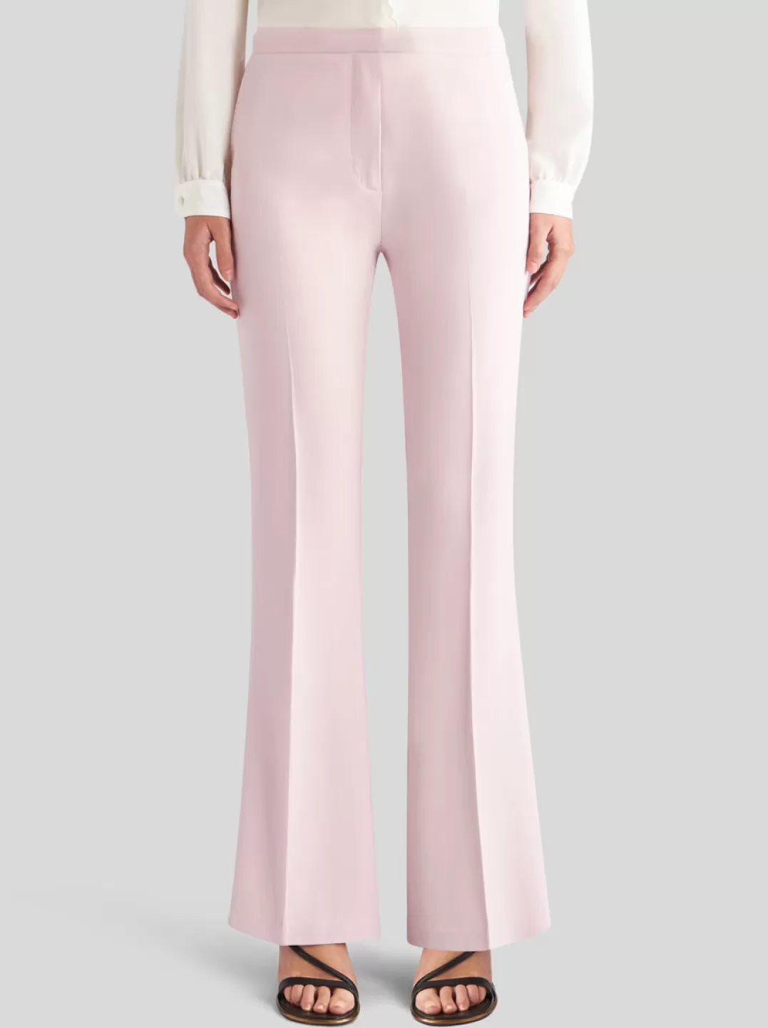 New FLARED STRETCH CADY TROUSERS | Women Trousers