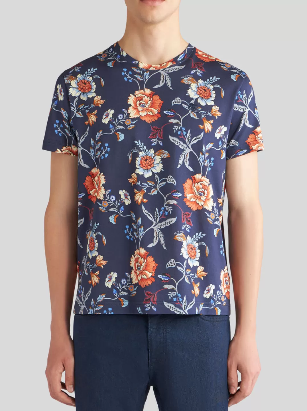 Hot FLORAL-PRINT T-SHIRT WITH LOGO | T-shirts