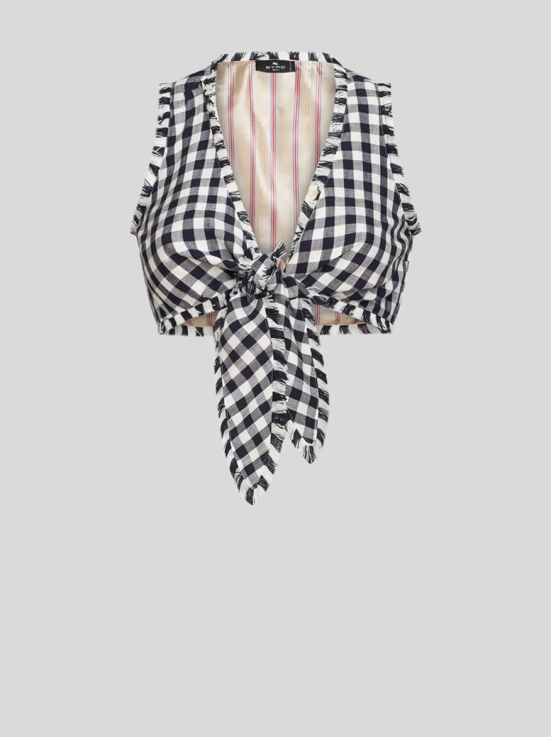 Cheap GINGHAM TOP WITH BOW | Women Tops