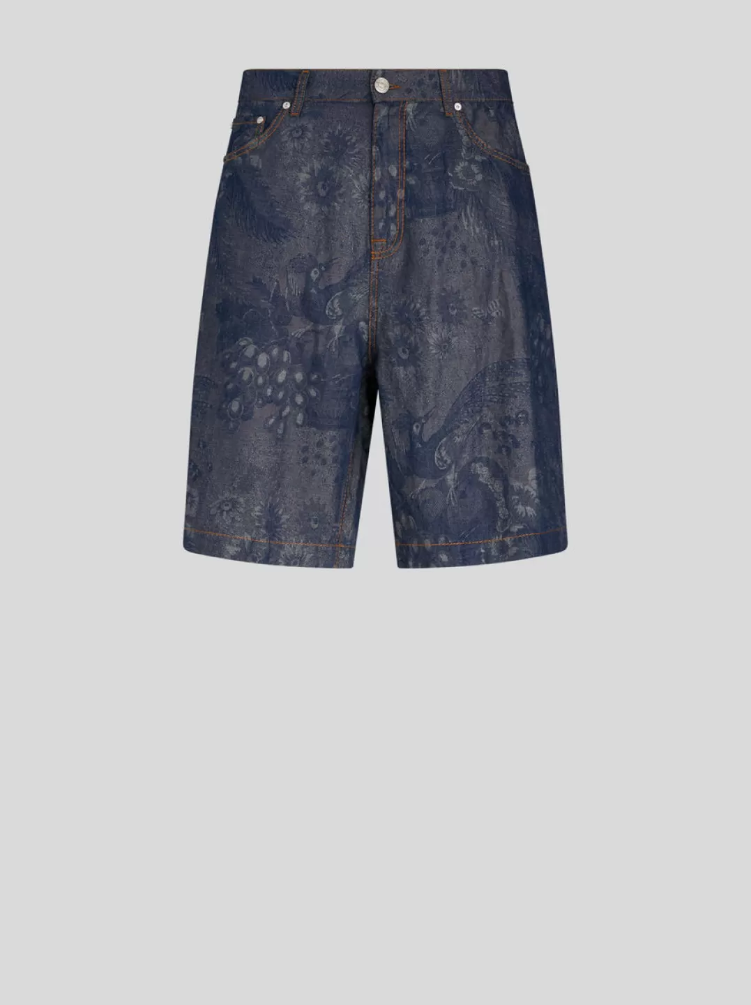 Fashion JACQUARD DENIM BERMUDA SHORTS | Denim | Trousers