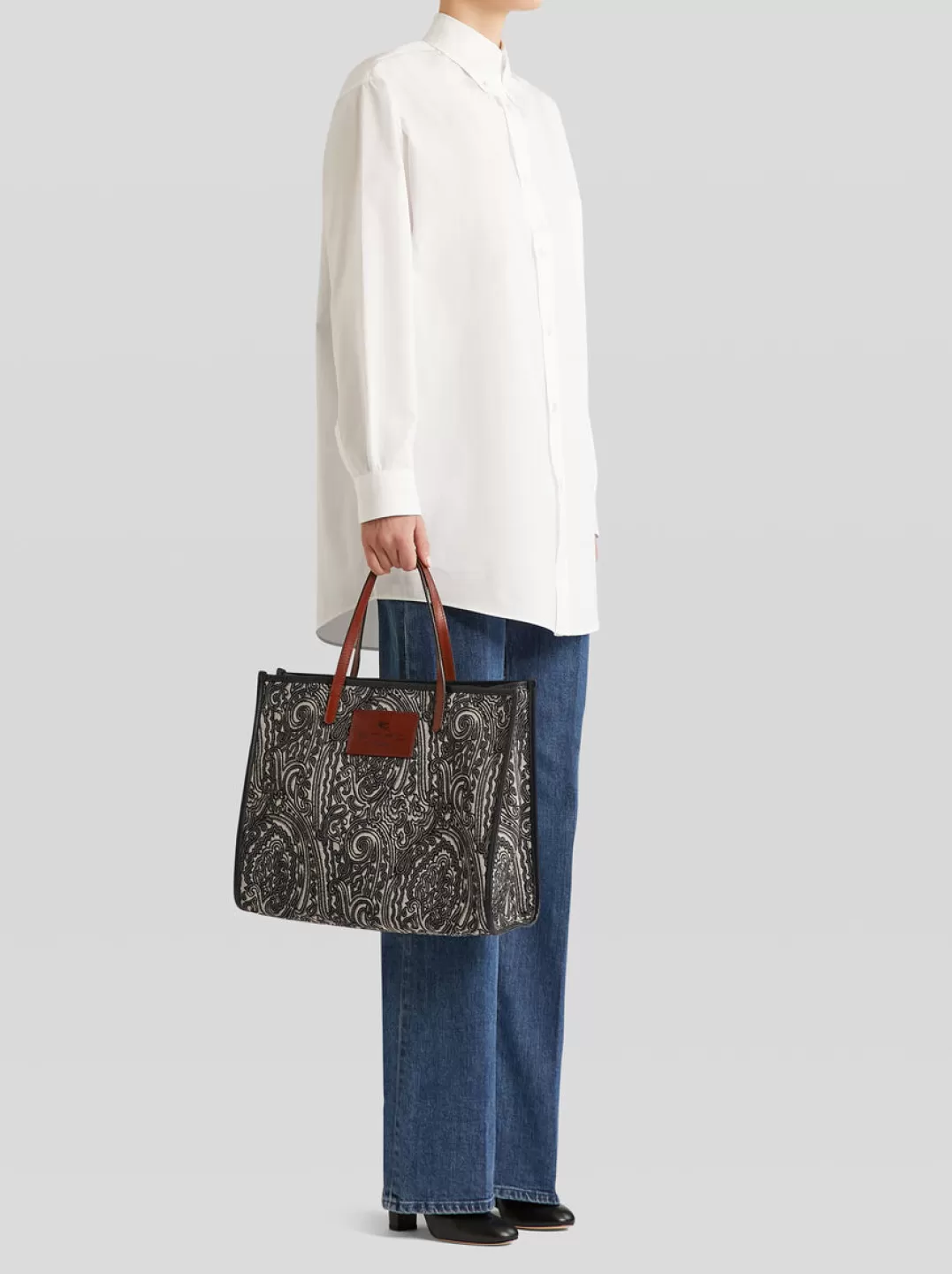 Flash Sale JACQUARD FABRIC SHOPPING BAG | Women Globetrotter | Shopping Bags