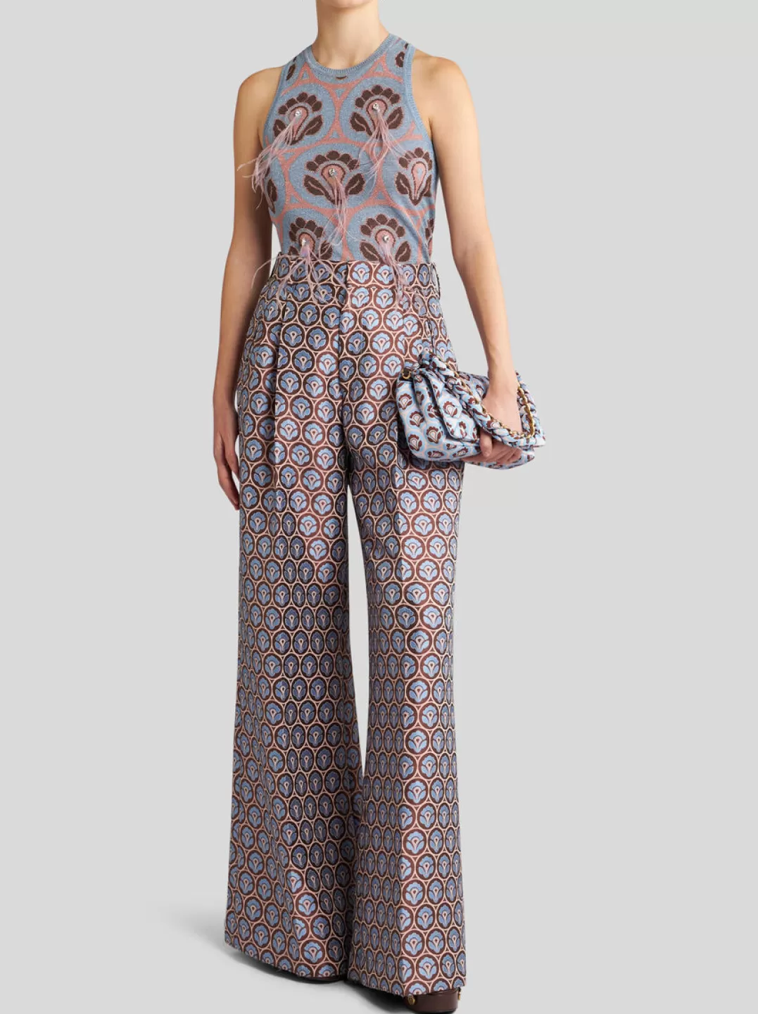 Sale JACQUARD TROUSERS WITH PLEATS | Women Trousers