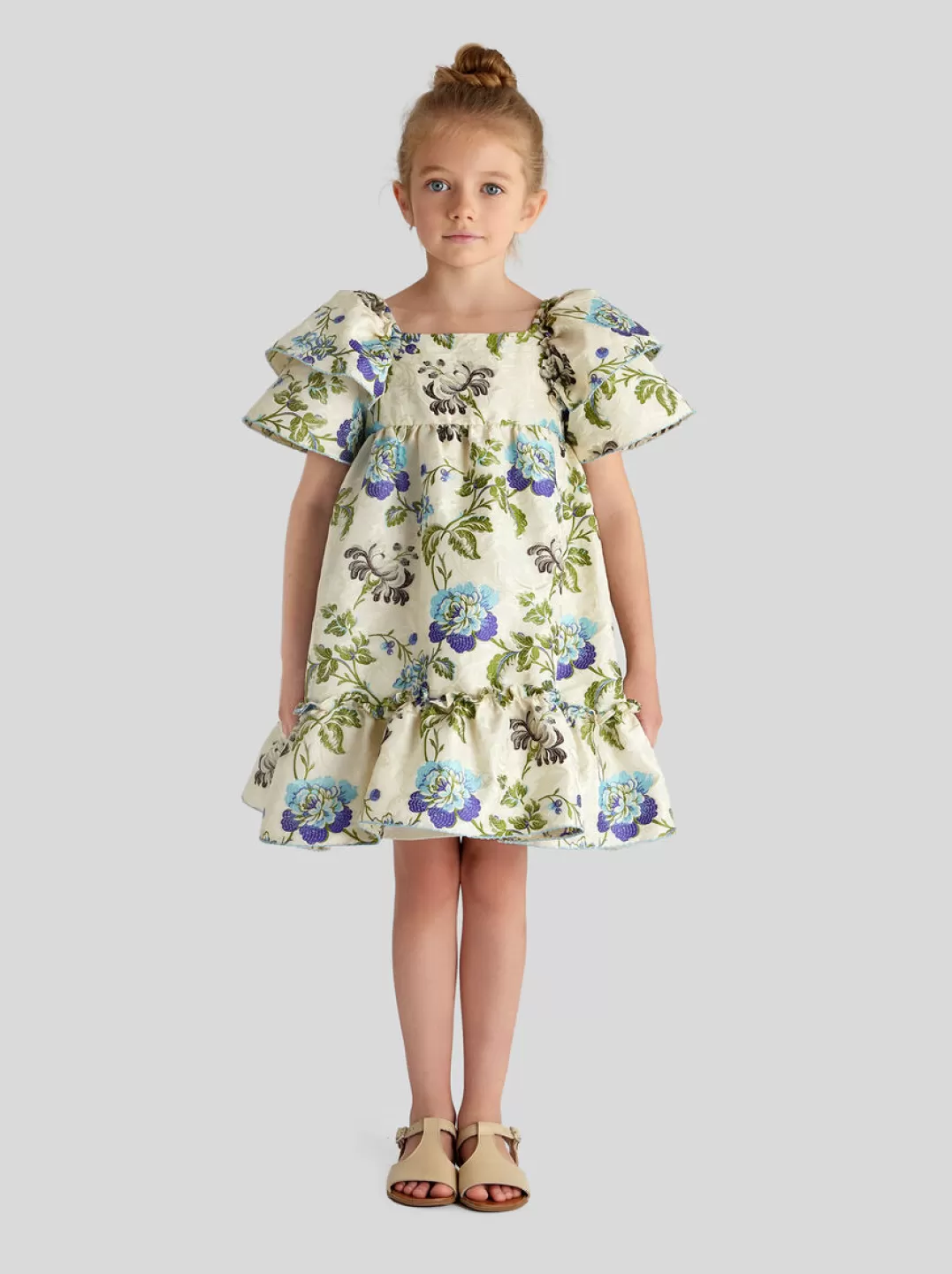 Cheap KID’S FLORAL JACQUARD DRESS | Kids Dresses