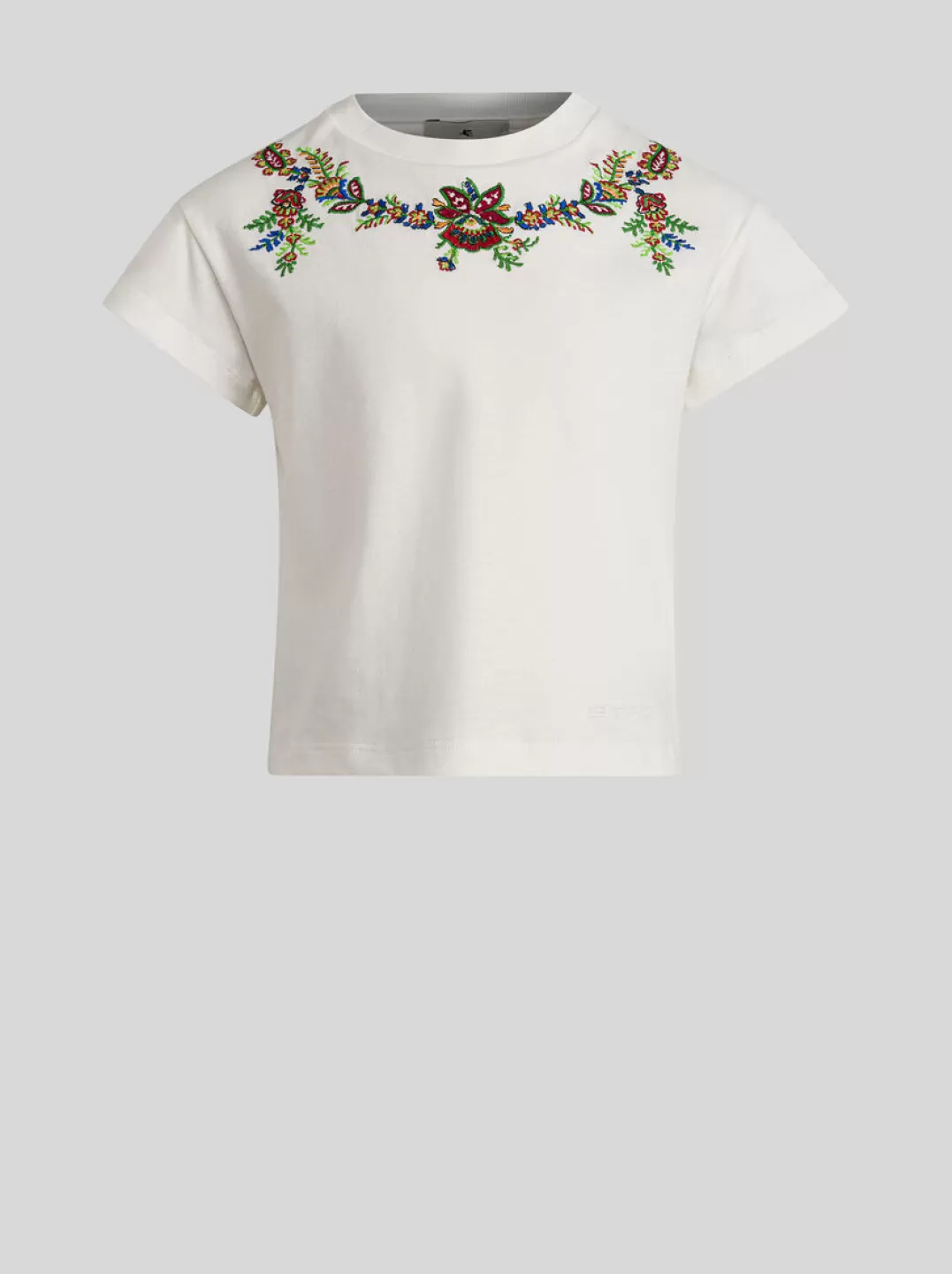 Hot KID’S T-SHIRT WITH FLORAL AND PAISLEY EMBROIDERIES | Kids Topwear