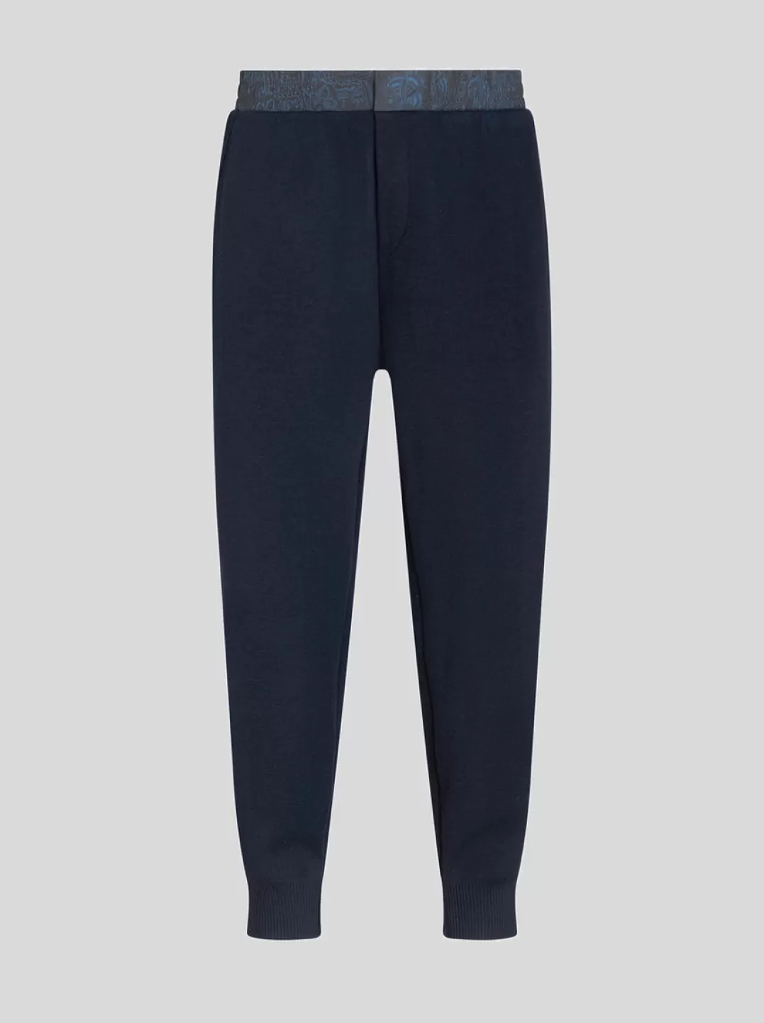 Shop Knitted Trousers With Paisley Inserts | Men | Blue | Trousers