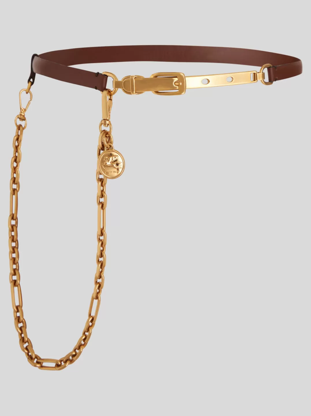 Shop LEATHER BELT WITH CHAIN AND MEDALLION | Women Belts