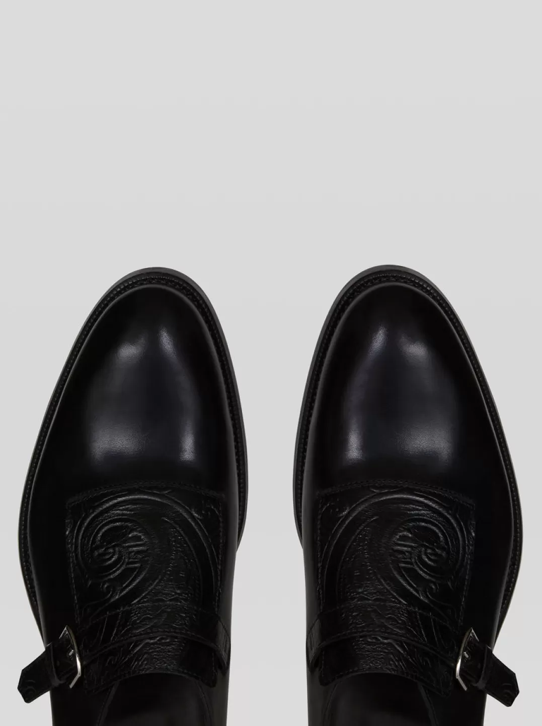 Fashion LEATHER MONK STRAPS WITH PAISLEY PATTERN | Lace-up Shoes