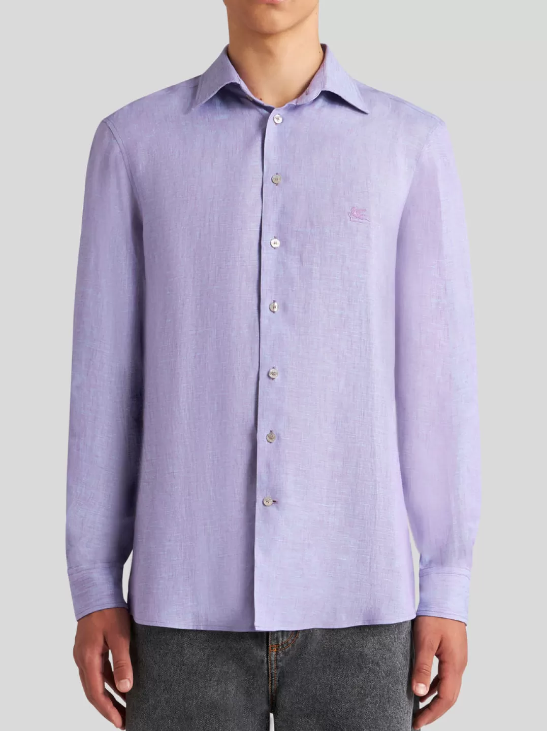 Shop LINEN SHIRT WITH LOGO | Shirts