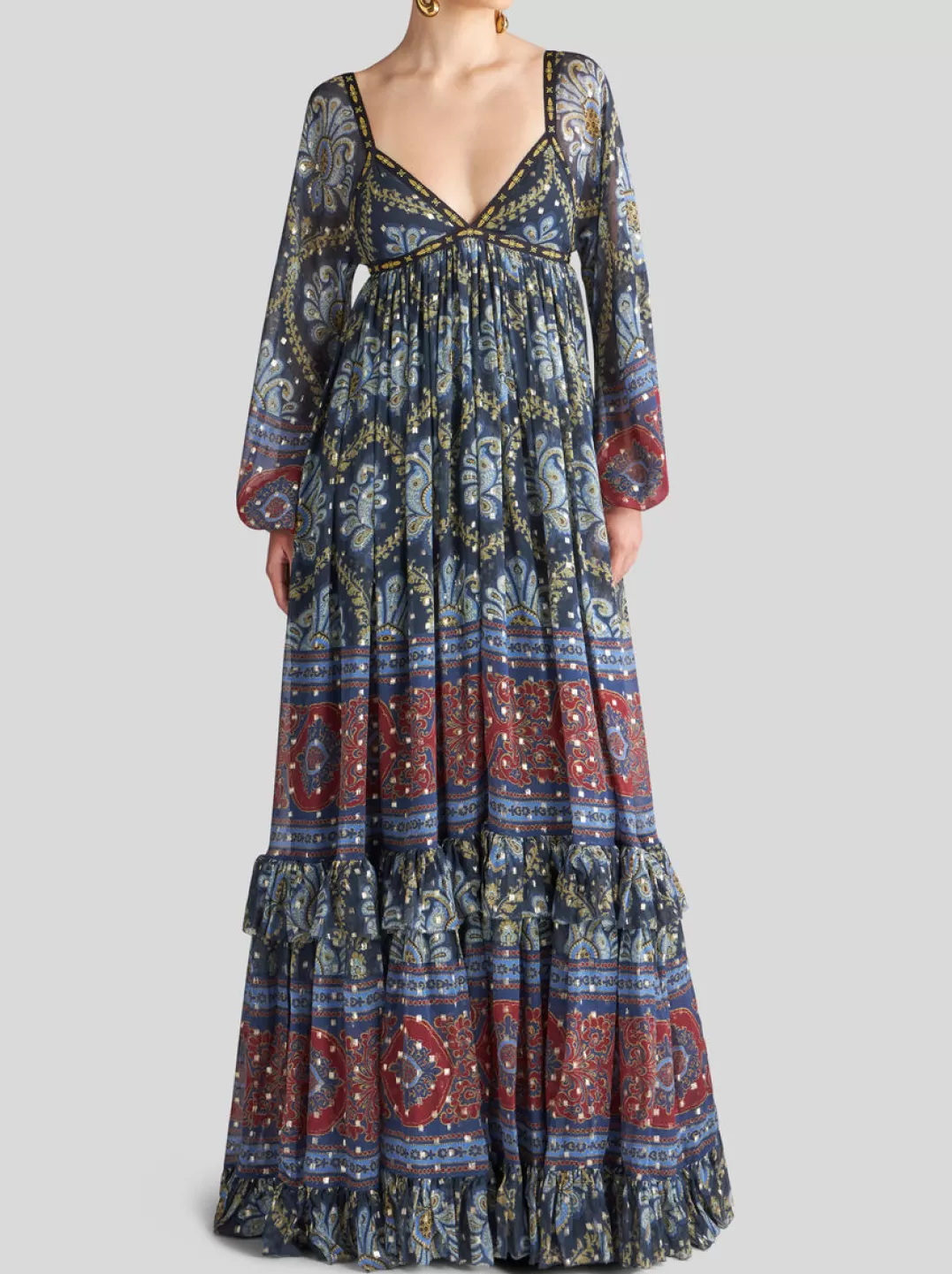 Hot LONG PRINTED SILK DRESS | Women Dresses