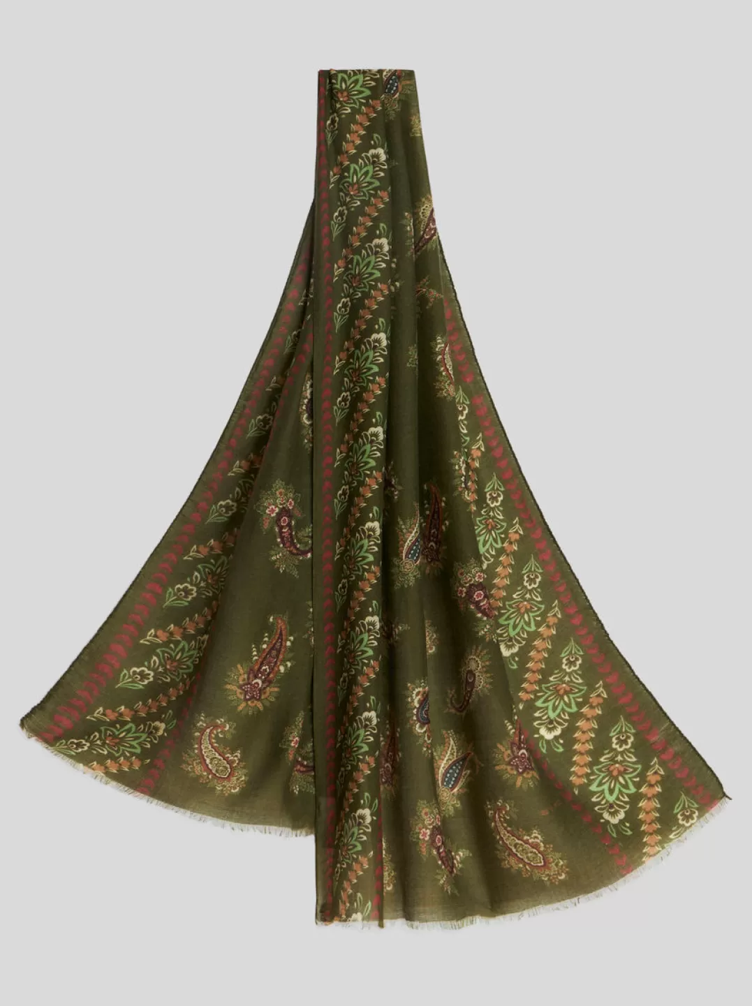 Online MICRO PAISLEY FOLIAGE CASHMERE AND SILK SCARF | Scarves