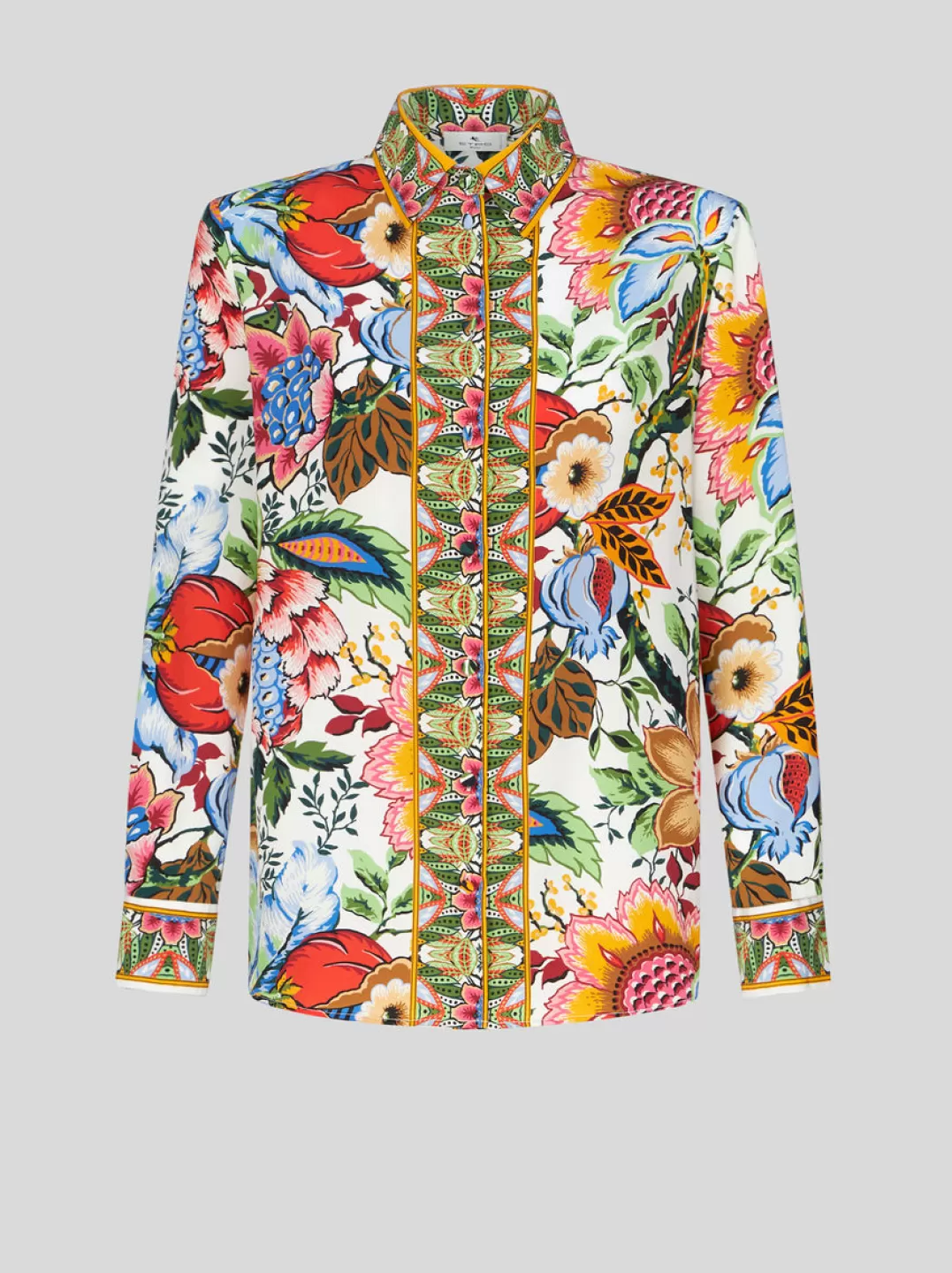 Shop Crepe De Chine Shirt With Bouquet Print | Women Shirts and Blouses