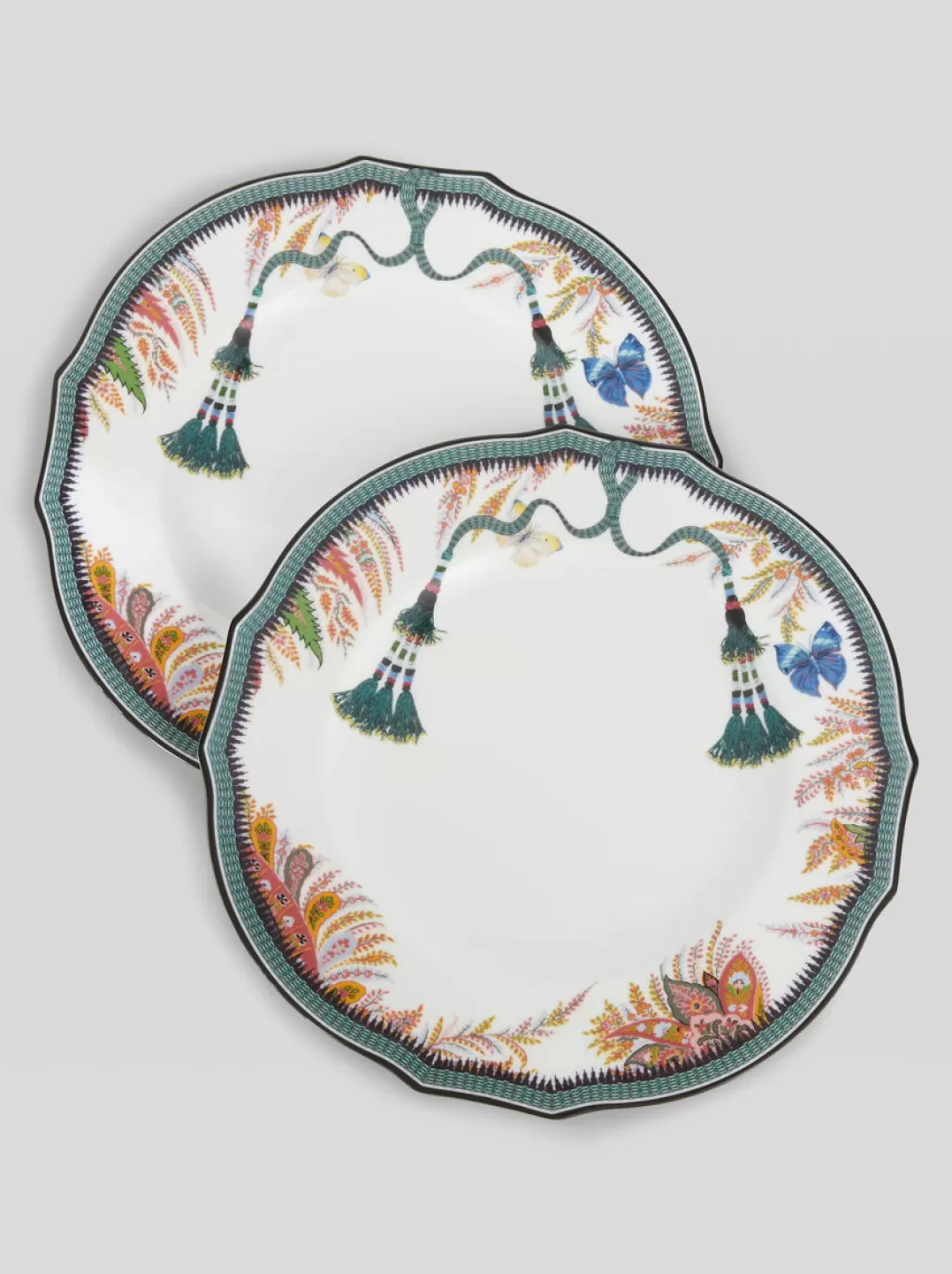 Outlet PAIR OF DINNER PLATES WITH TASSELS | Ginori 1735 Capsule