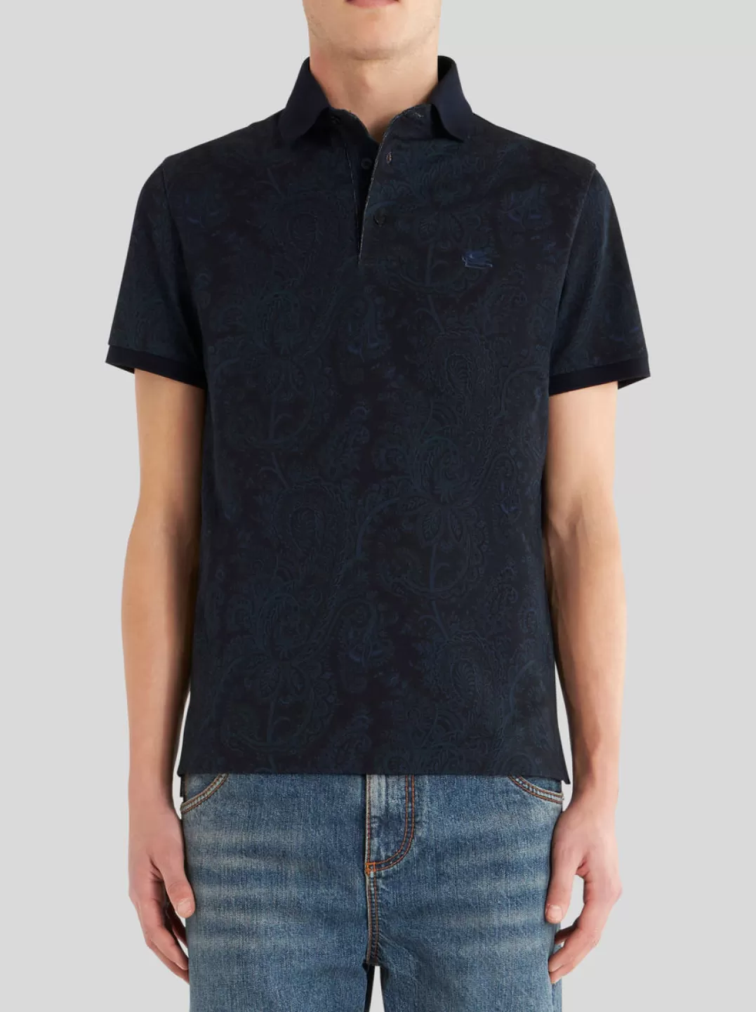 Best Paisley Cotton Polo Shirt | Men | Blue | Polo Shirts