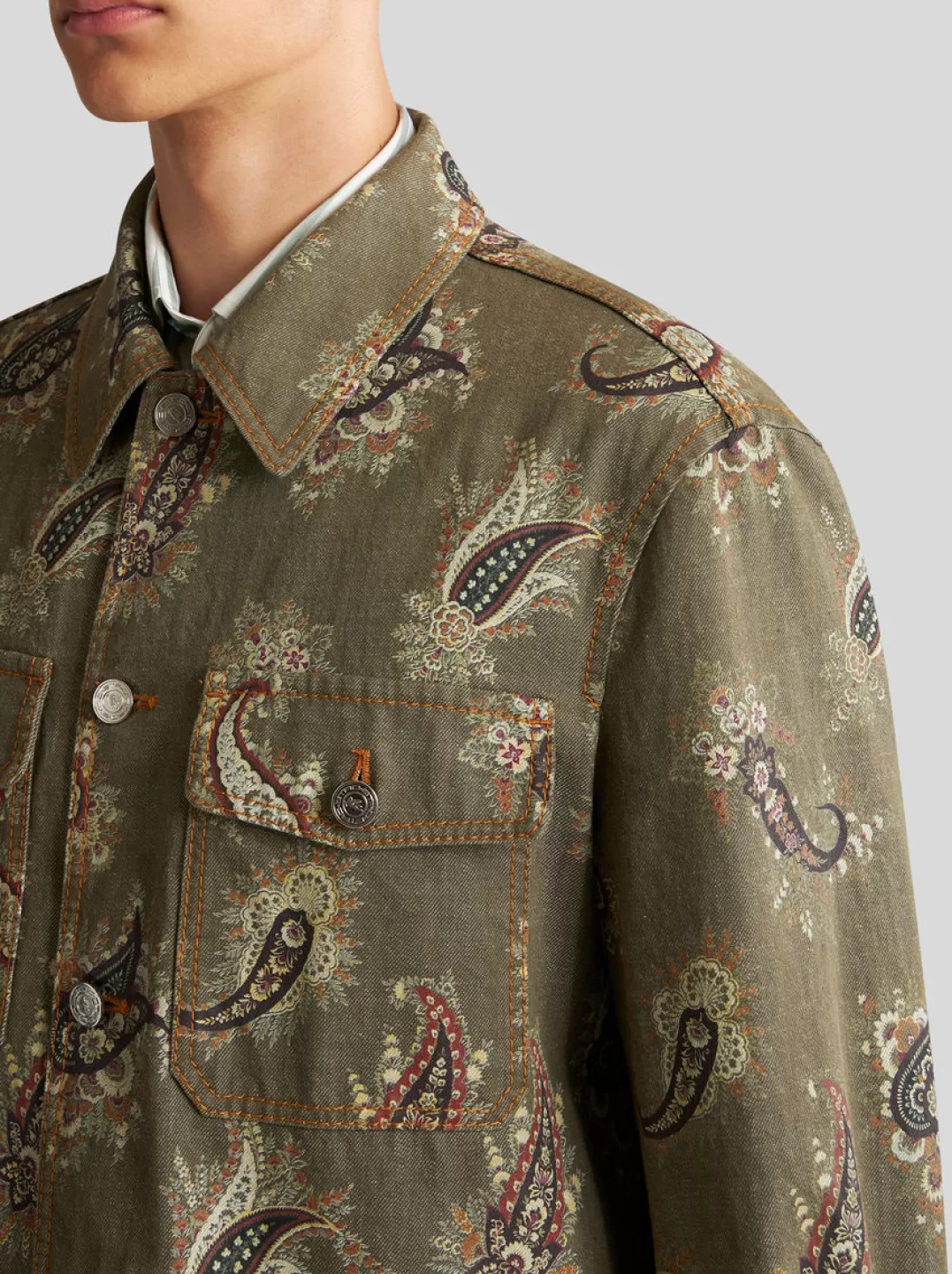 Clearance PAISLEY DENIM OVERSHIRT | Denim | Coats and Outerwear