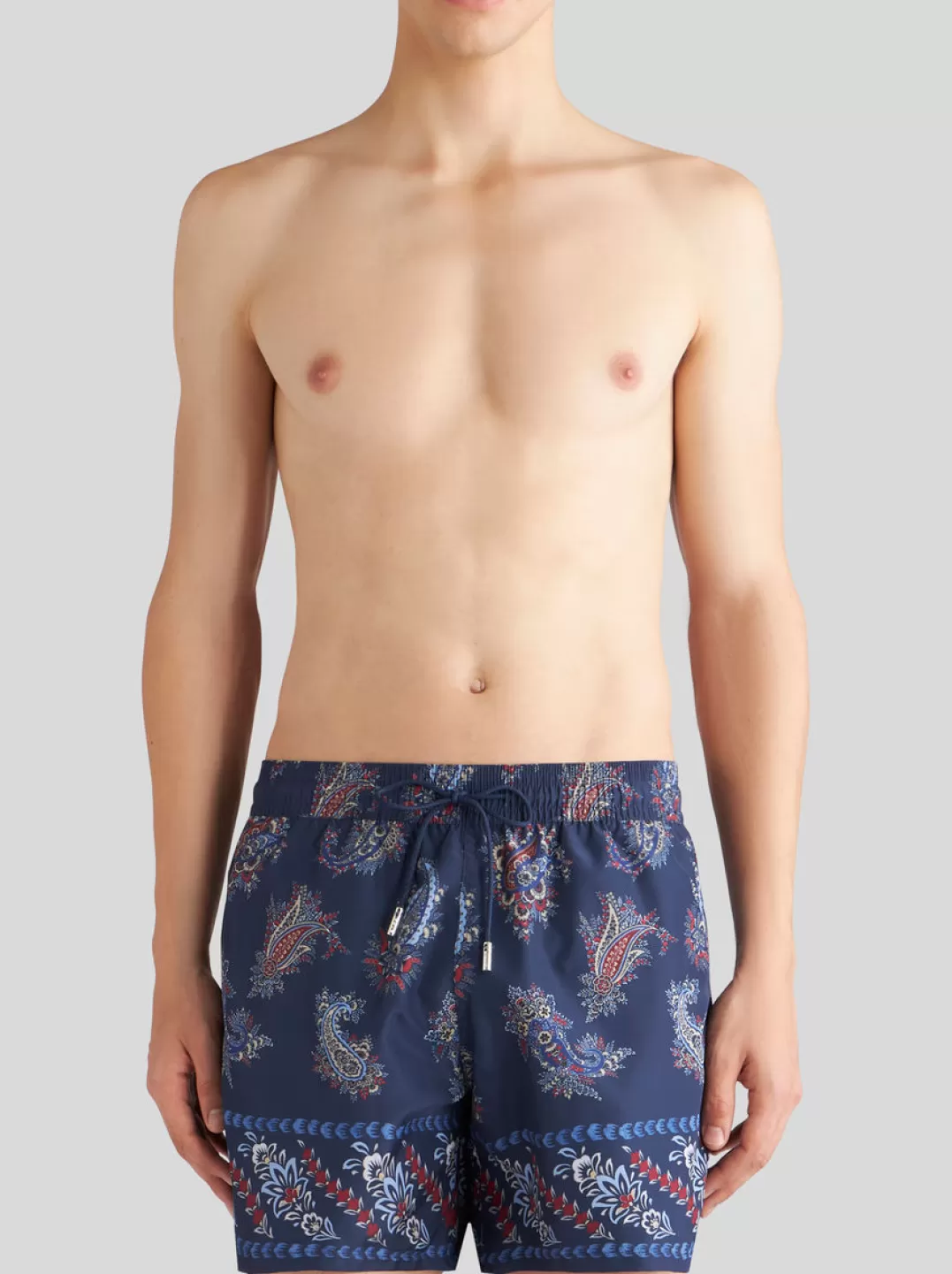 Cheap PAISLEY FOLIAGE-PATTERNED SWIM SHORTS | Beachwear