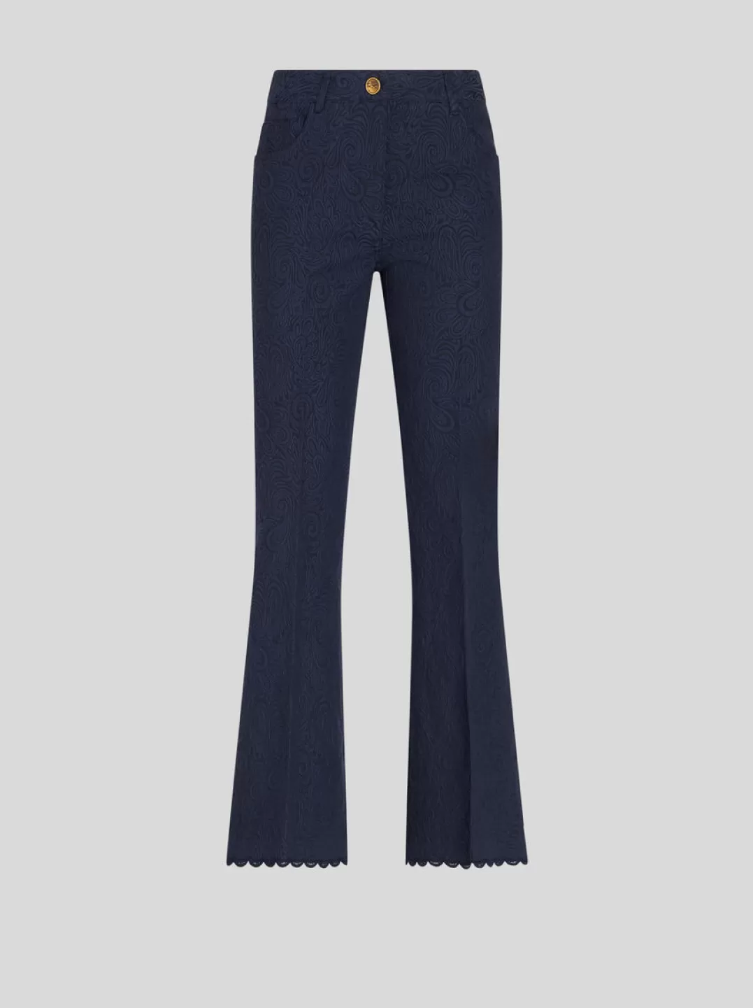 Best Sale Paisley Jacquard Trousers | Women | Blue | Women Trousers