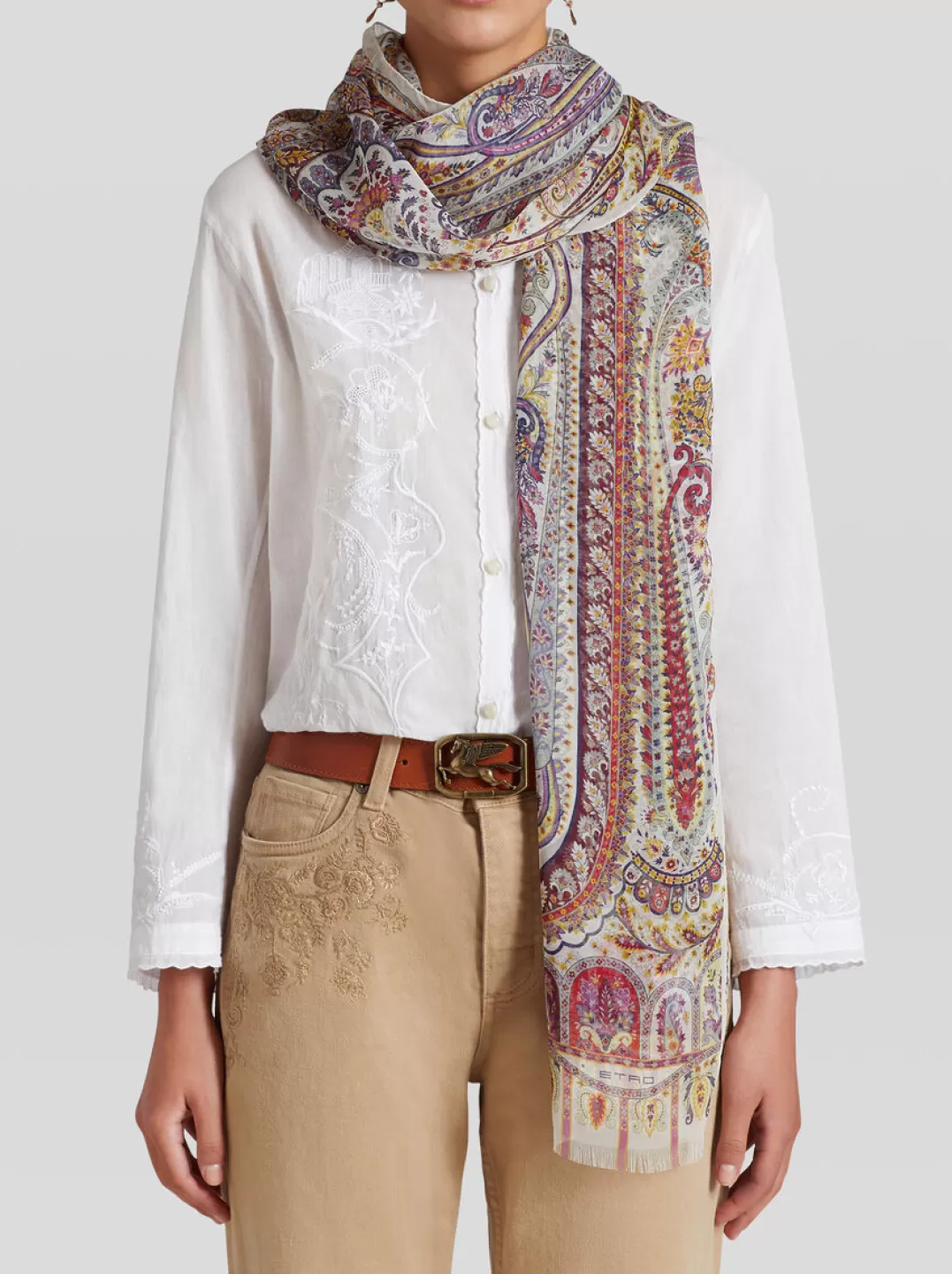 Clearance PAISLEY PRINT CHIFFON SCARF | Women Scarves and Silk