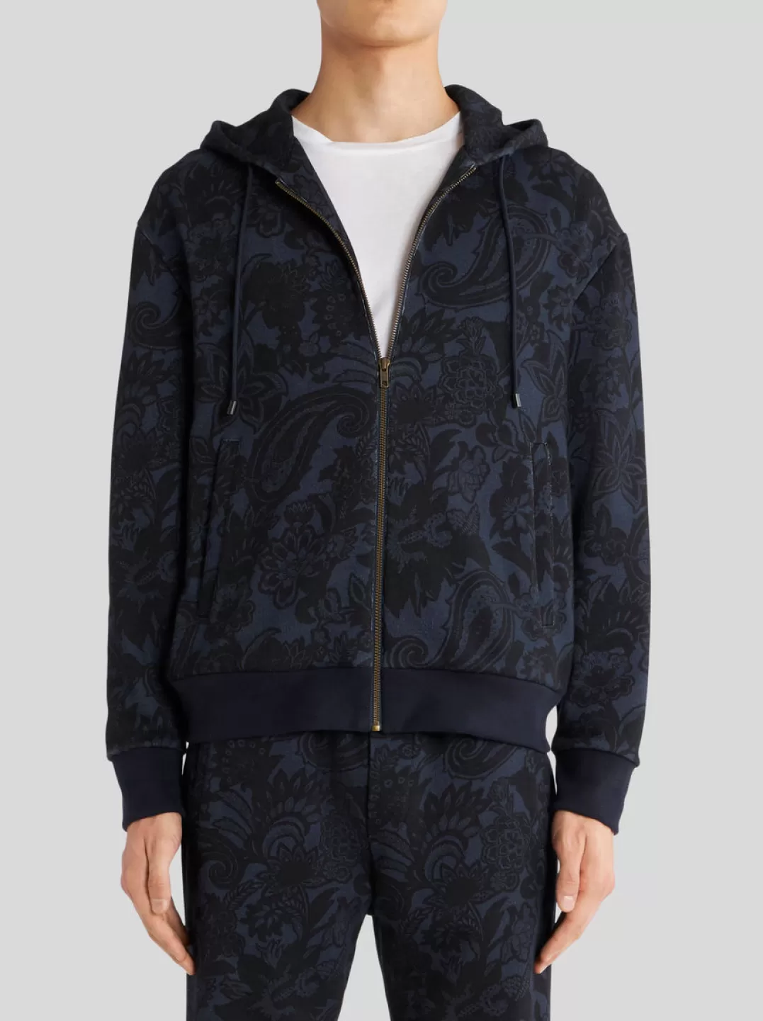 Cheap Paisley Print Hooded Sweatshirt | Men | Sweatshirts