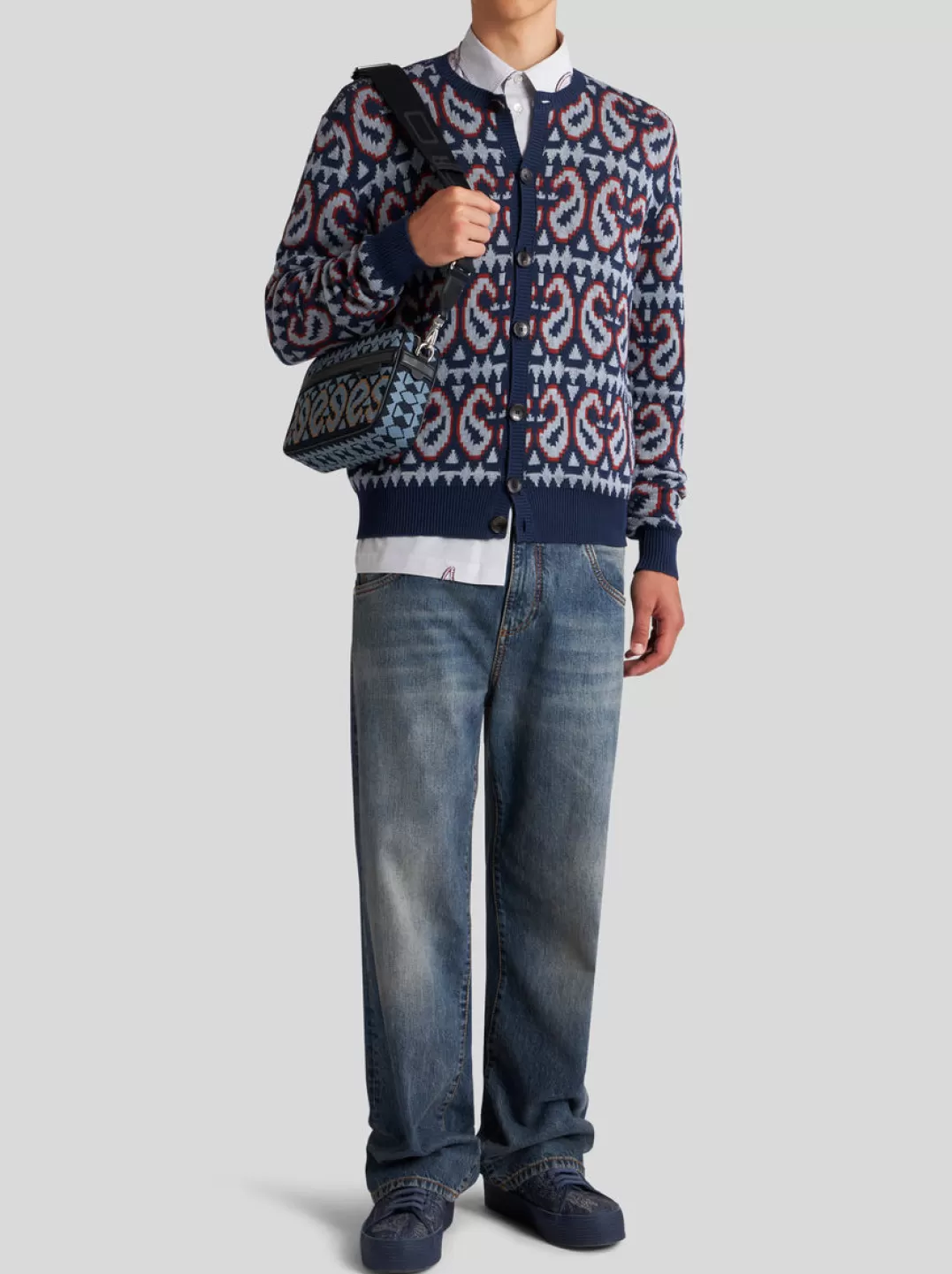 Outlet PAISLEY WOOL AND COTTON JACQUARD CARDIGAN | Knitwear