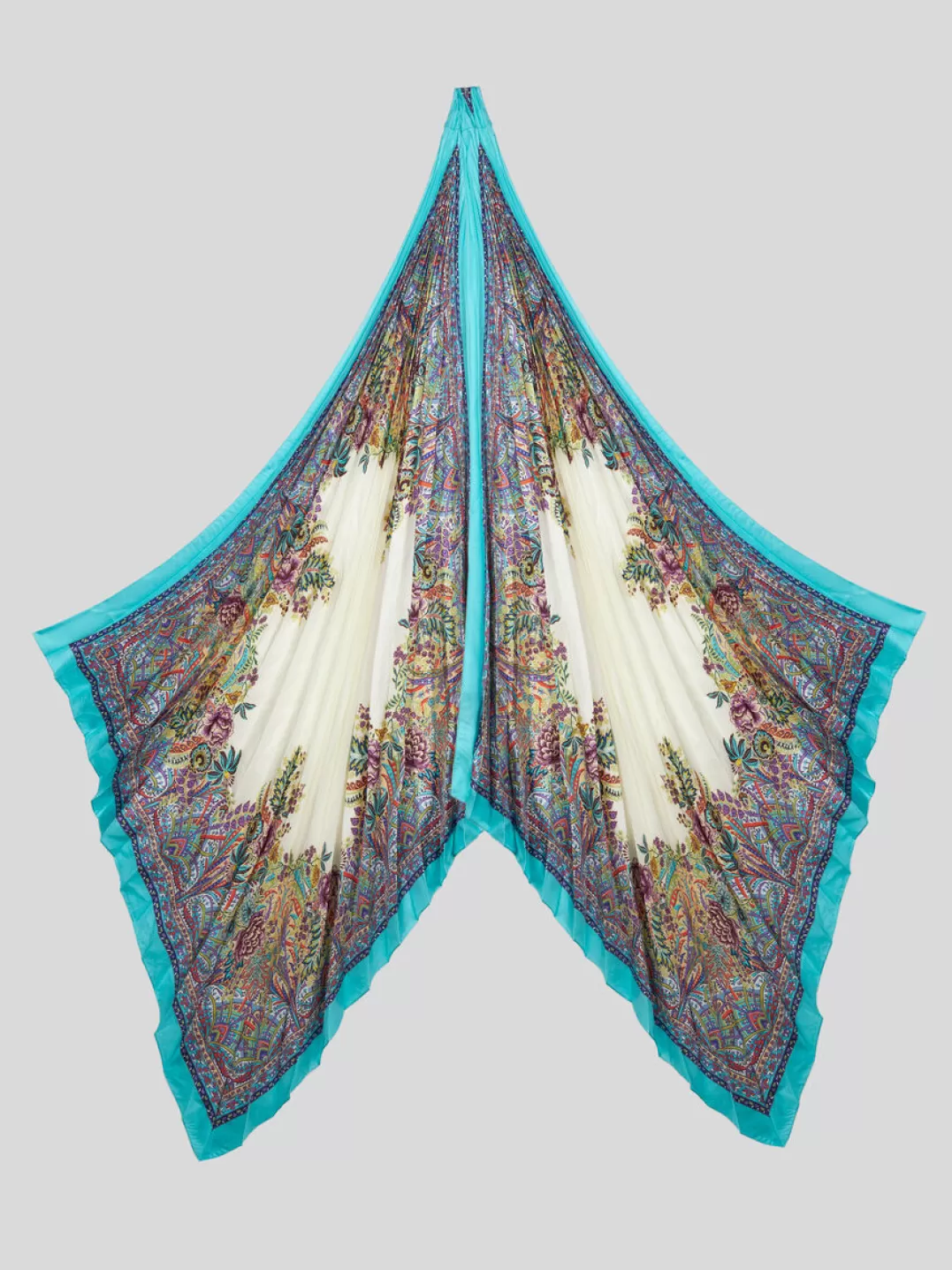 Hot Pleated Silk Shawl With Print | Women | | Women Scarves and Silk