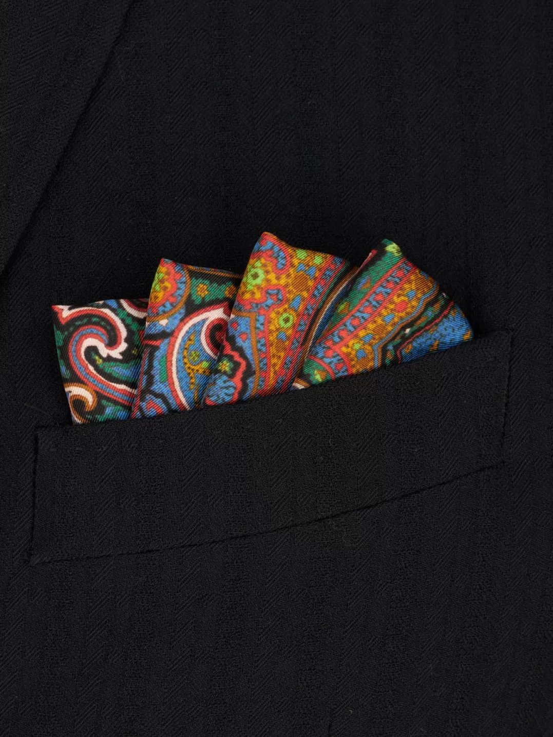 Fashion Pocket Square With Print | Men | Blue | Ties and Pocket Squares