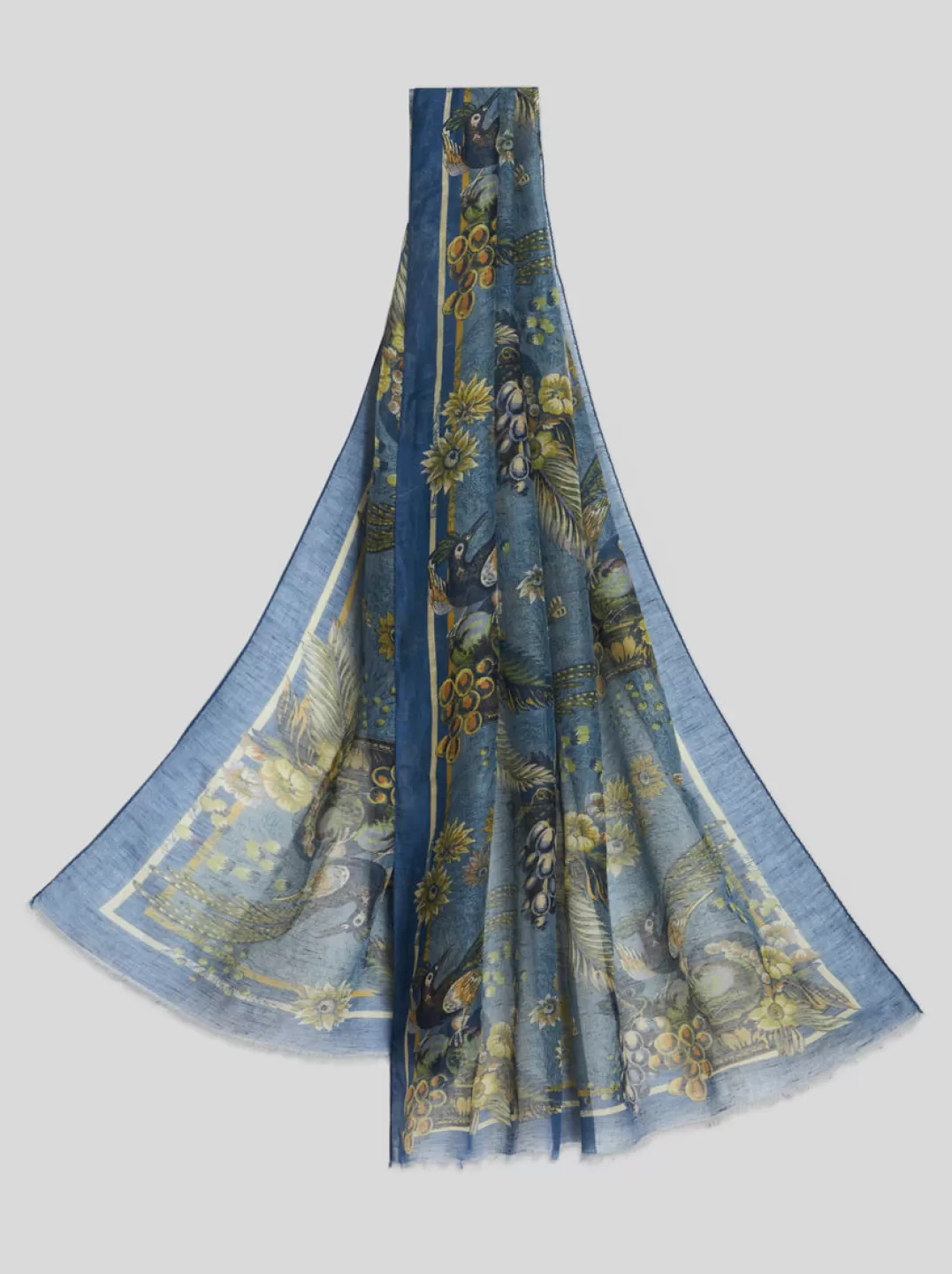 Outlet PRINTED LINEN- AND SILK-BLEND SCARF | Scarves