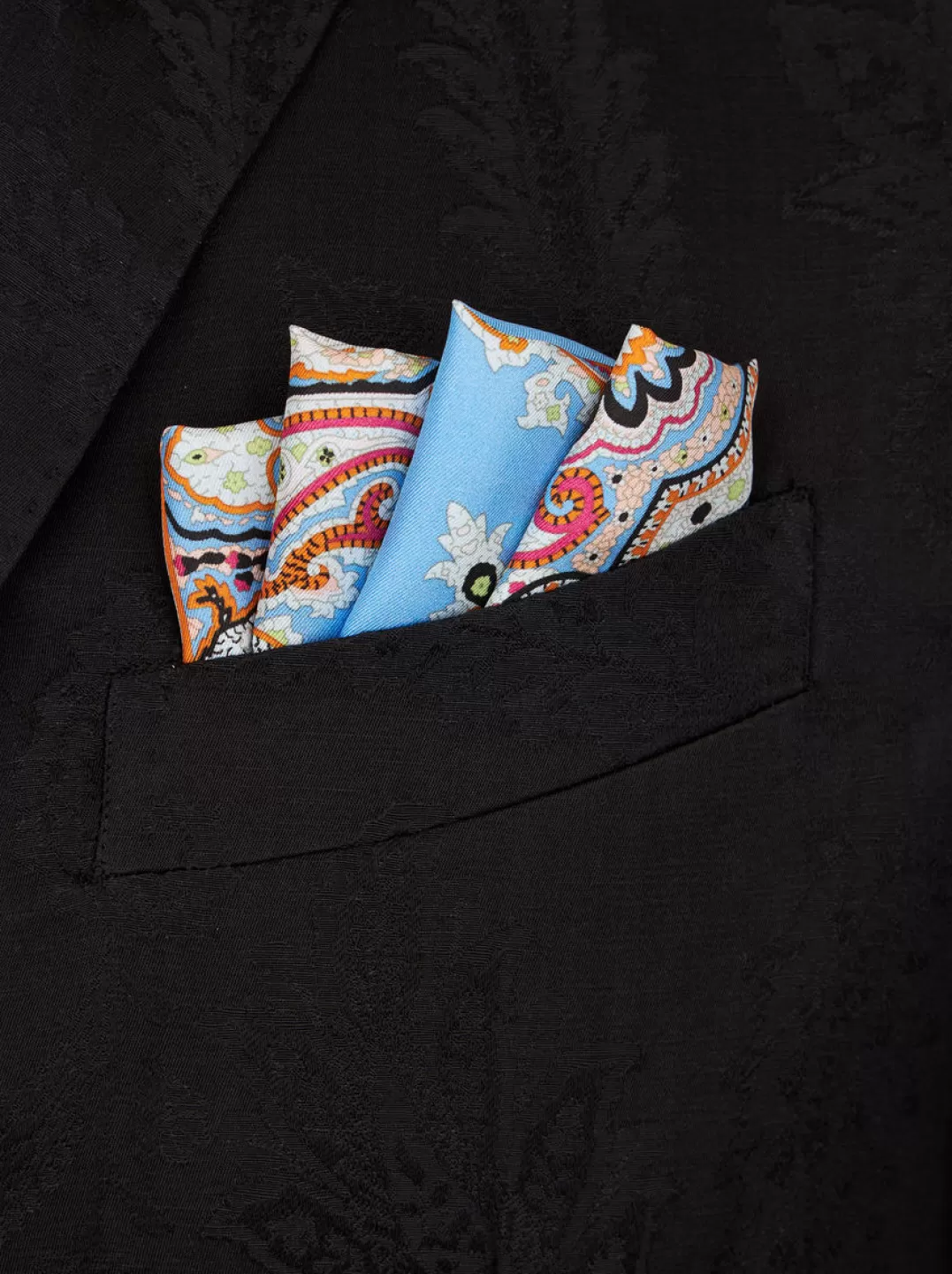 Flash Sale Printed Pocket Square With Multi-coloured Border | Men | Ties and Pocket Squares