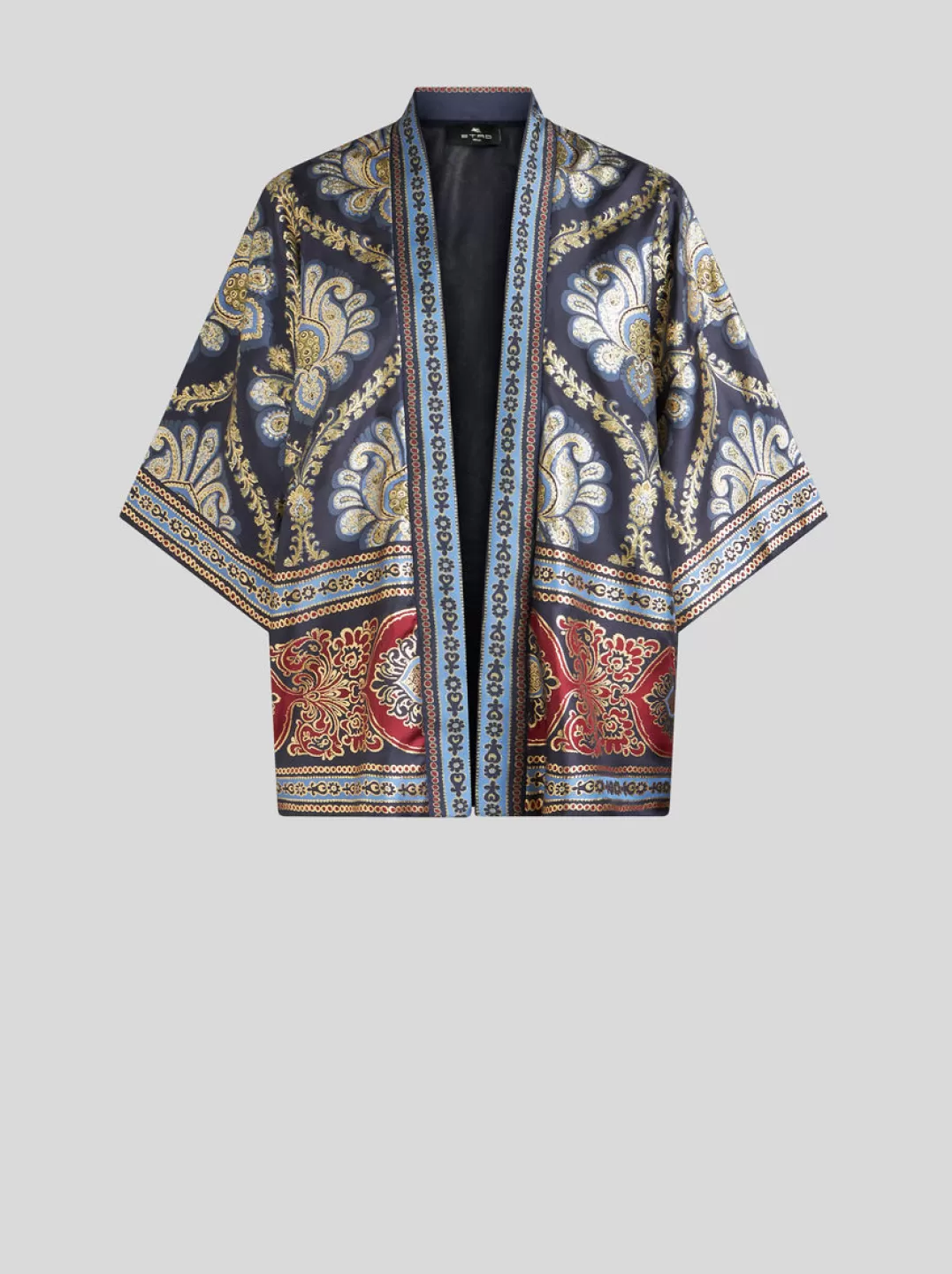 Sale PRINTED SILK KESA ROBE | Women Jackets | Capes and Ponchos