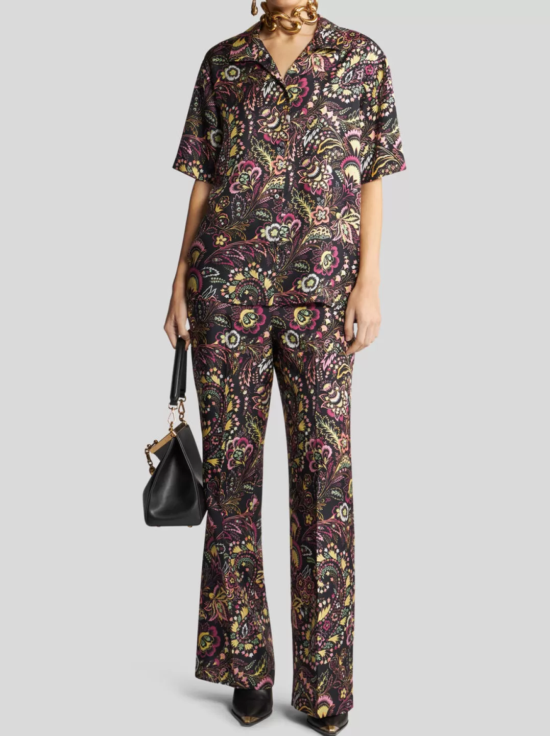 Sale PRINTED TWILL TROUSERS | Women Trousers