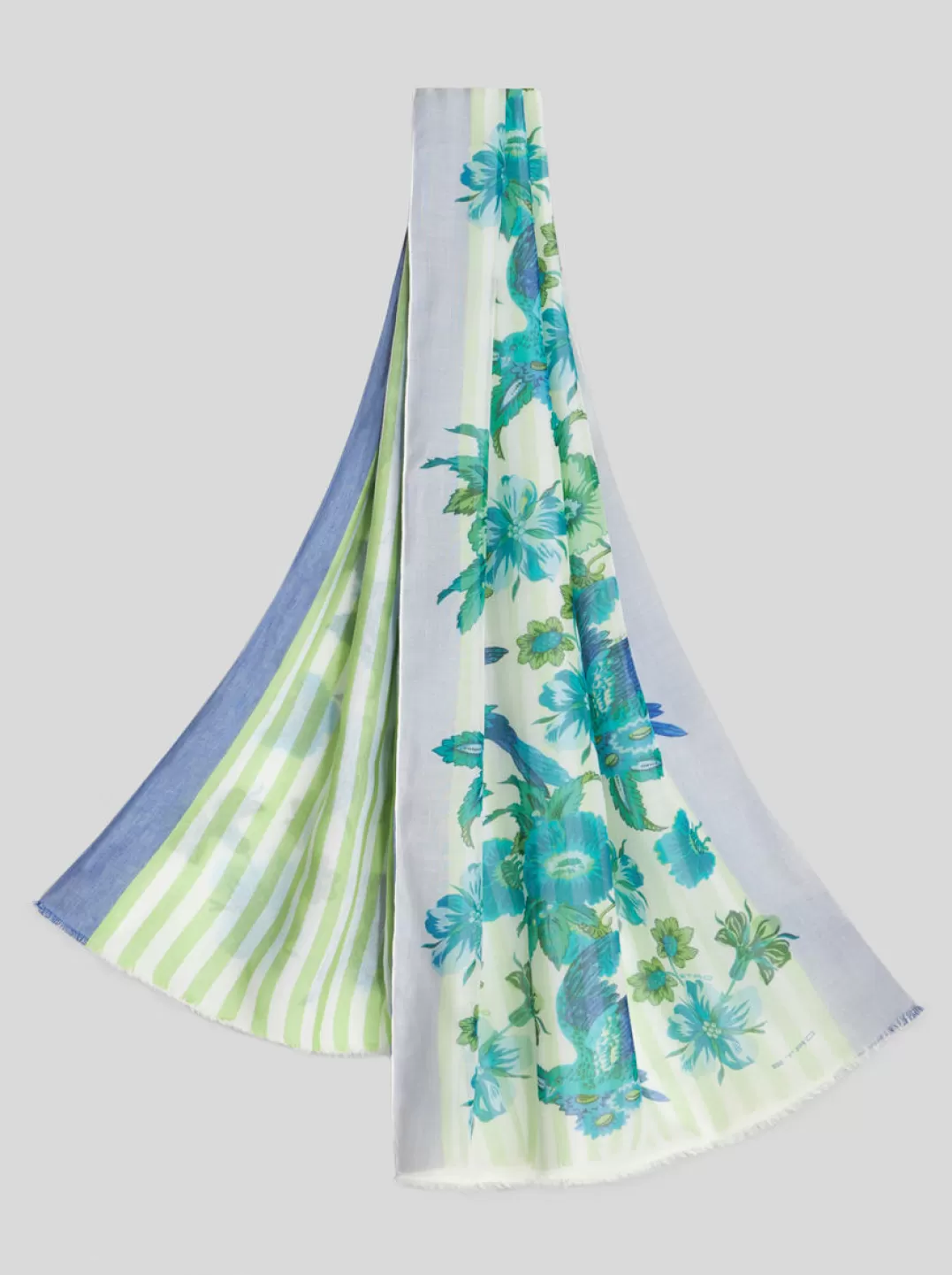 Sale SCARF WITH STRIPED AND FLORAL PRINT | Scarves