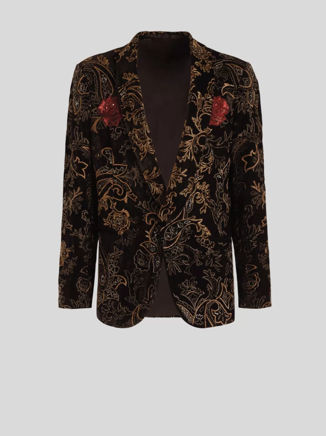 Discount SEMI-TRADITIONAL JACKET EMBROIDERED WITH PAISLEY PATTERNS AND ROSE | Jackets