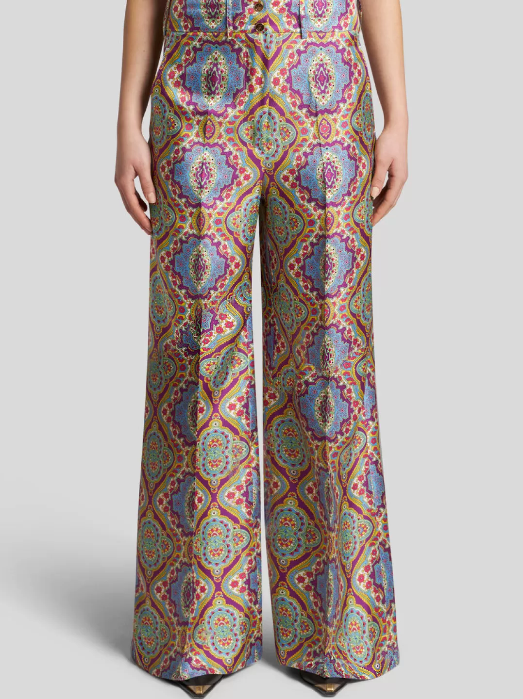 Clearance Silk Trousers With Medallion Print | Women | | Women Trousers