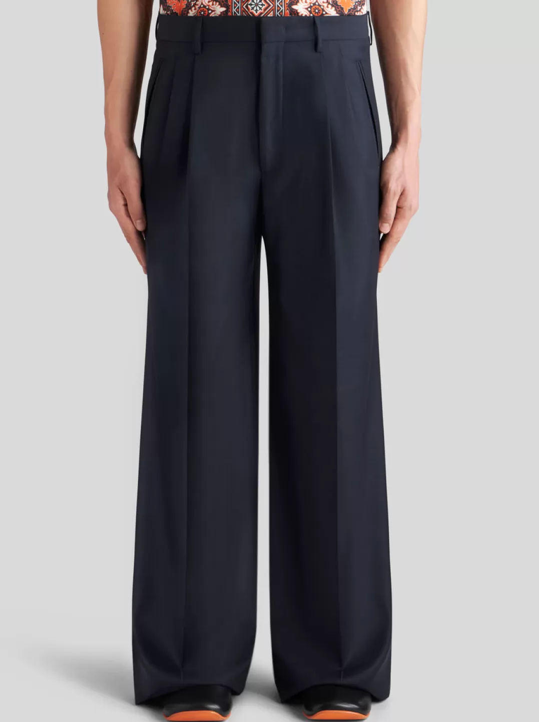 Best STRETCH WOOL TROUSERS WITH PLEATS | Trousers