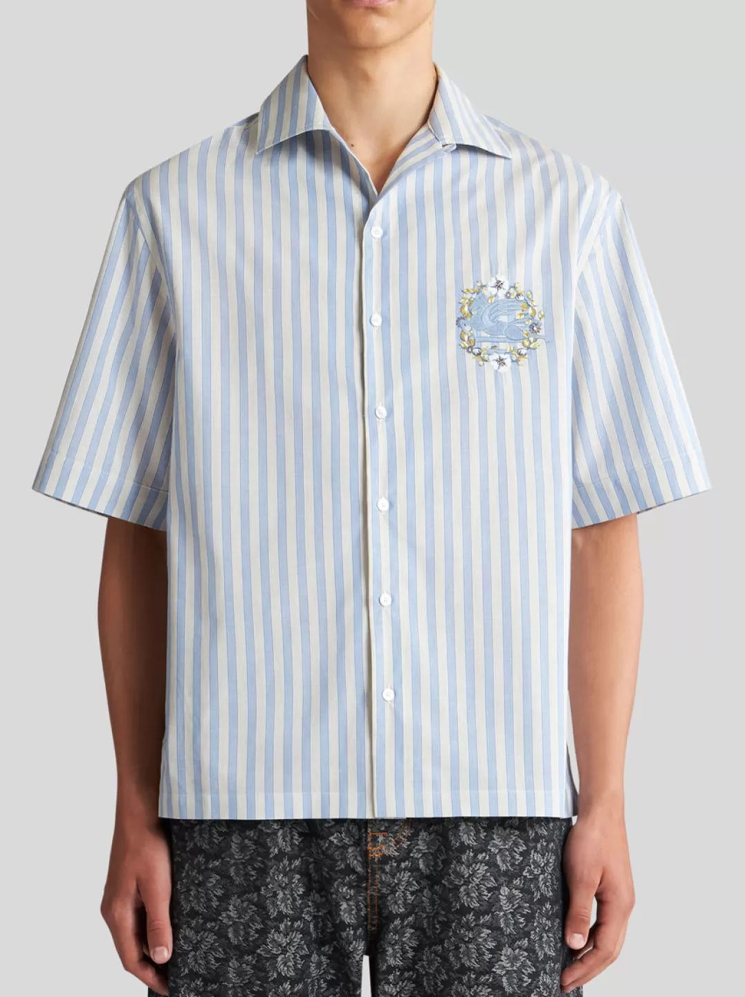 Cheap STRIPED BOWLING SHIRT WITH PEGASO | Shirts