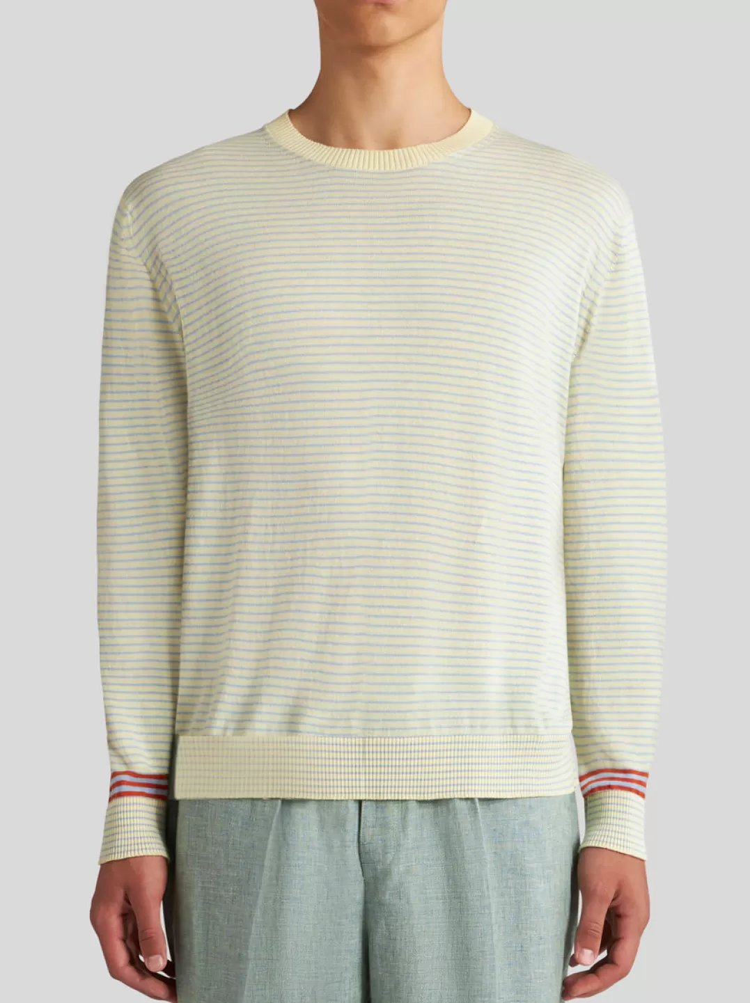 Clearance STRIPED COTTON AND CASHMERE SWEATER | Knitwear