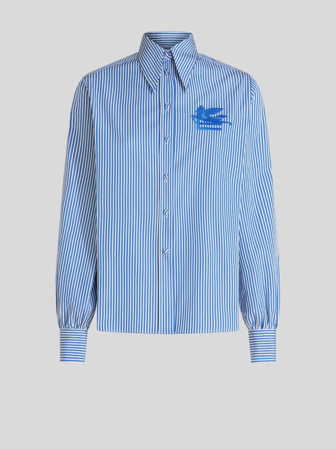 Store Striped Shirt With Logo | Women | Blue | Women Shirts and Blouses