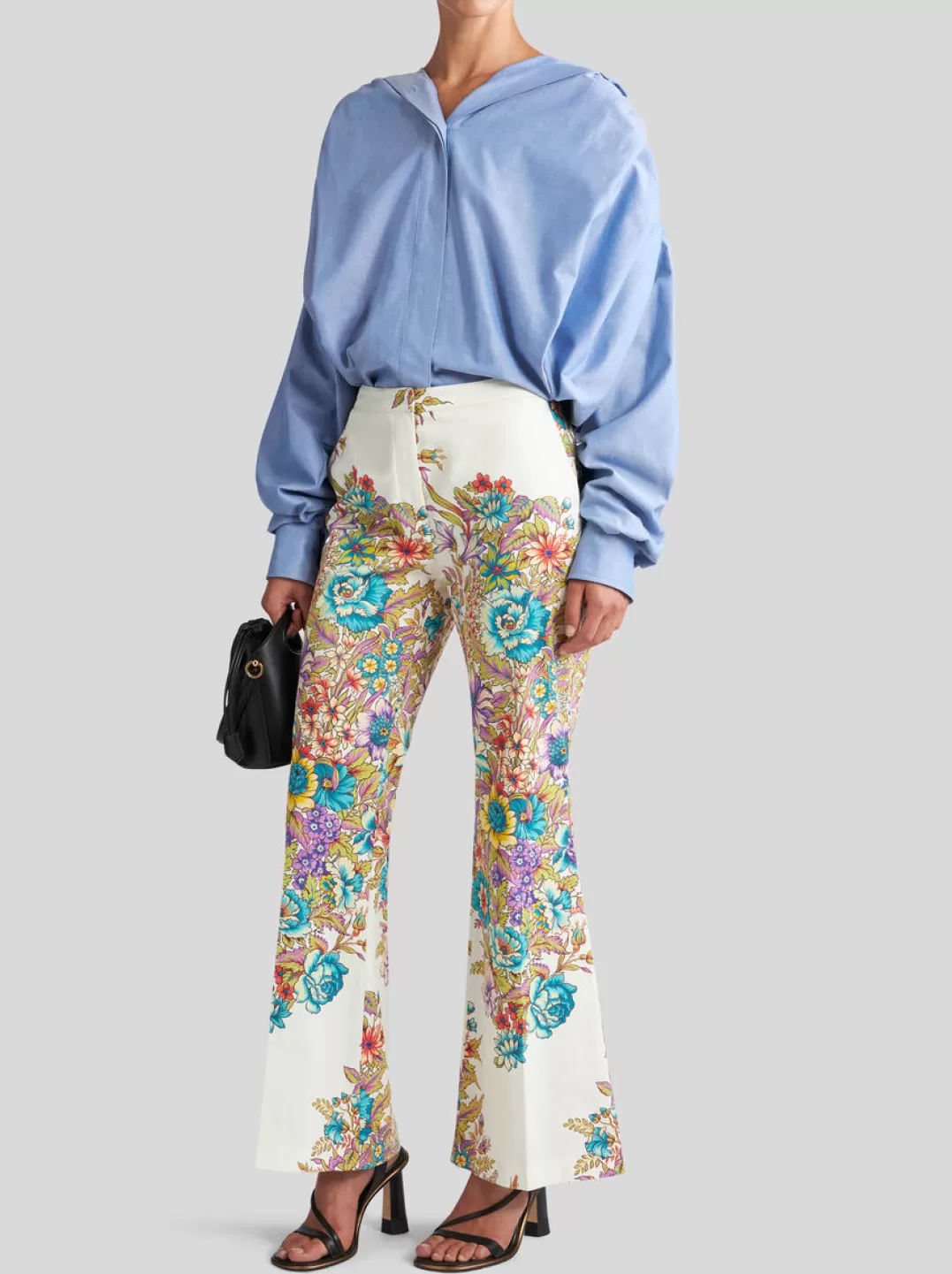 Clearance Trousers With Multicoloured Bouquet Print | Women | | Women Trousers