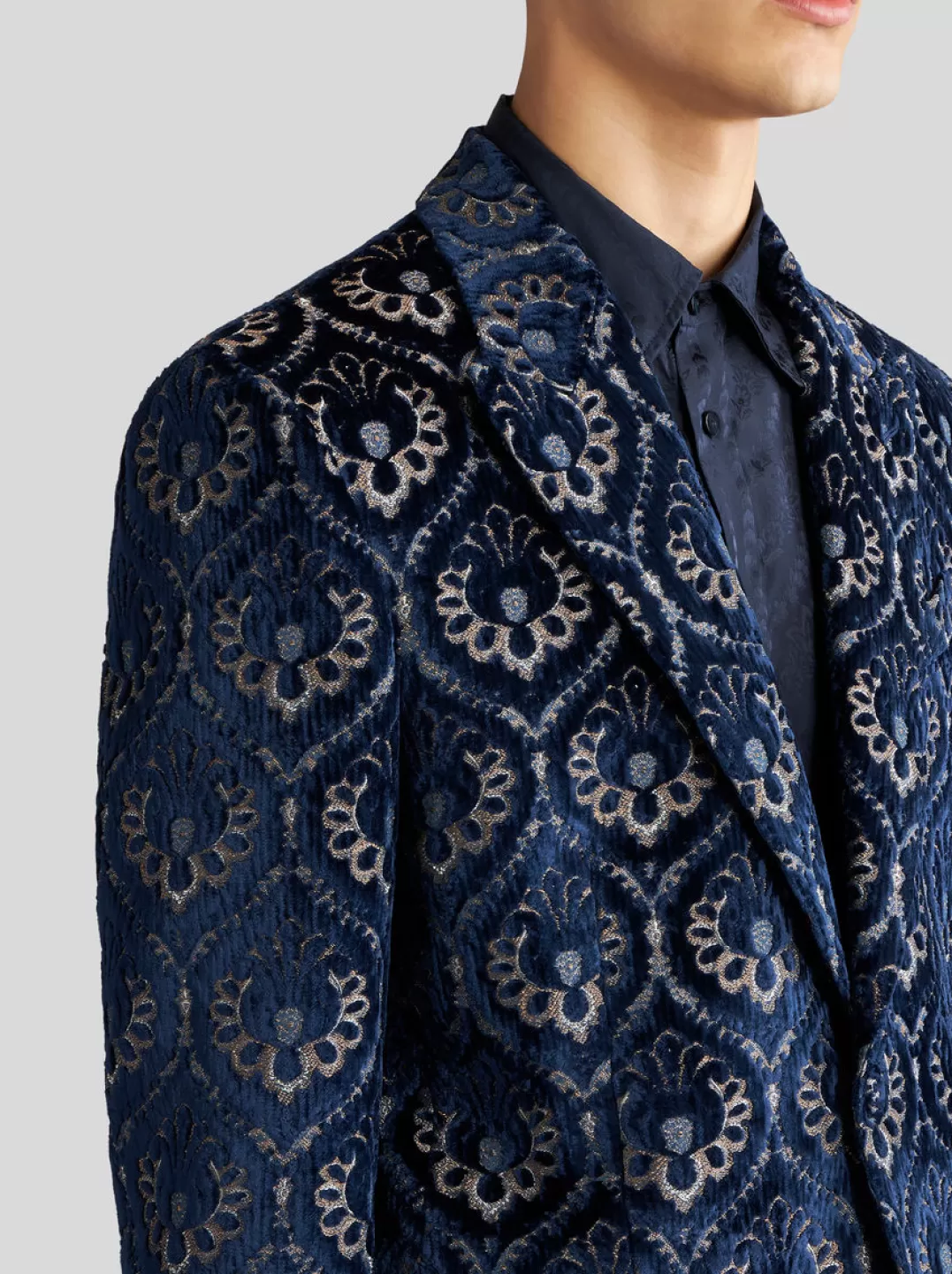 Fashion VELVET JACQUARD JACKET | Jackets