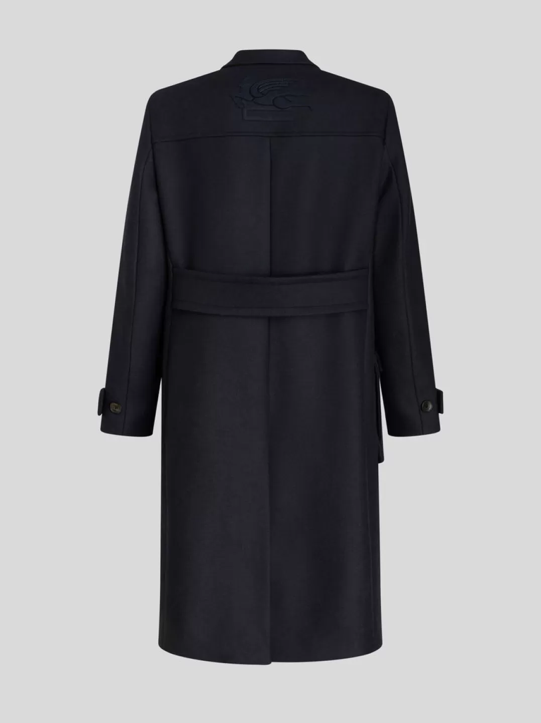 Online Wool And Cashmere Coat With Peak Lapel | Men | Blue | Coats and Outerwear